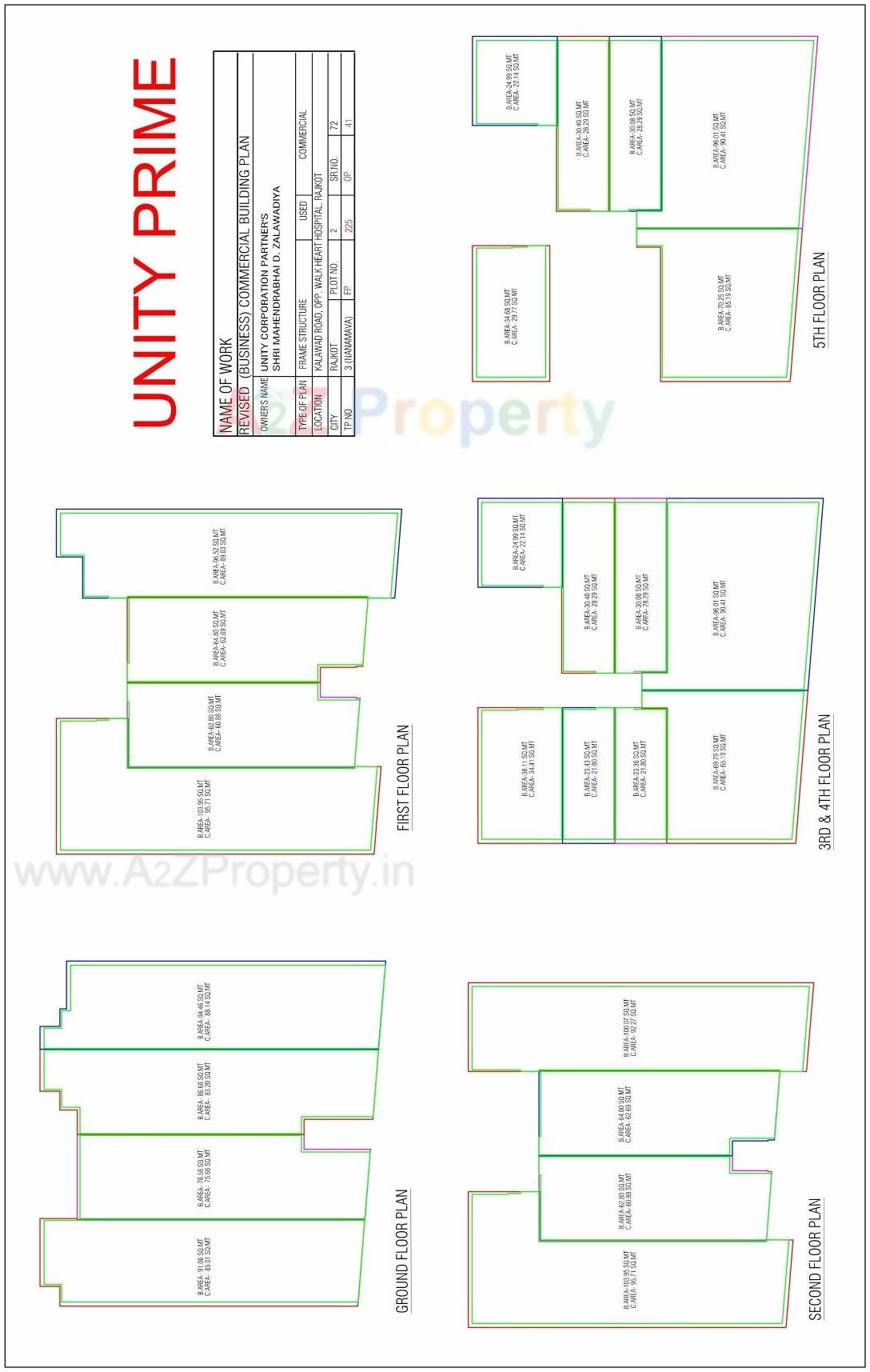 Layout of real estate project Unity Prime located at Nanamava, Rajkot, Gujarat