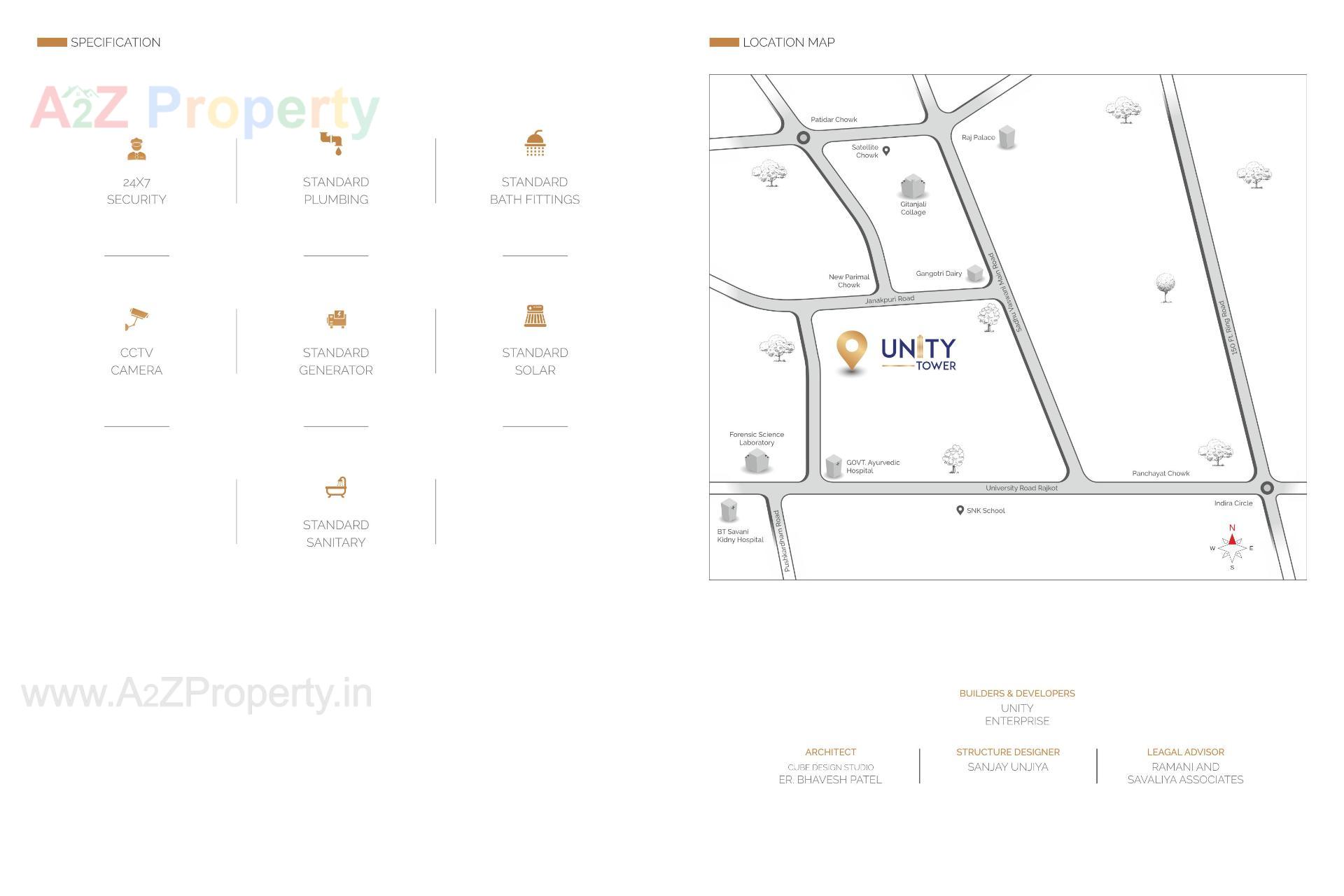  of real estate project Unity Tower located at Raiya, Rajkot, Gujarat