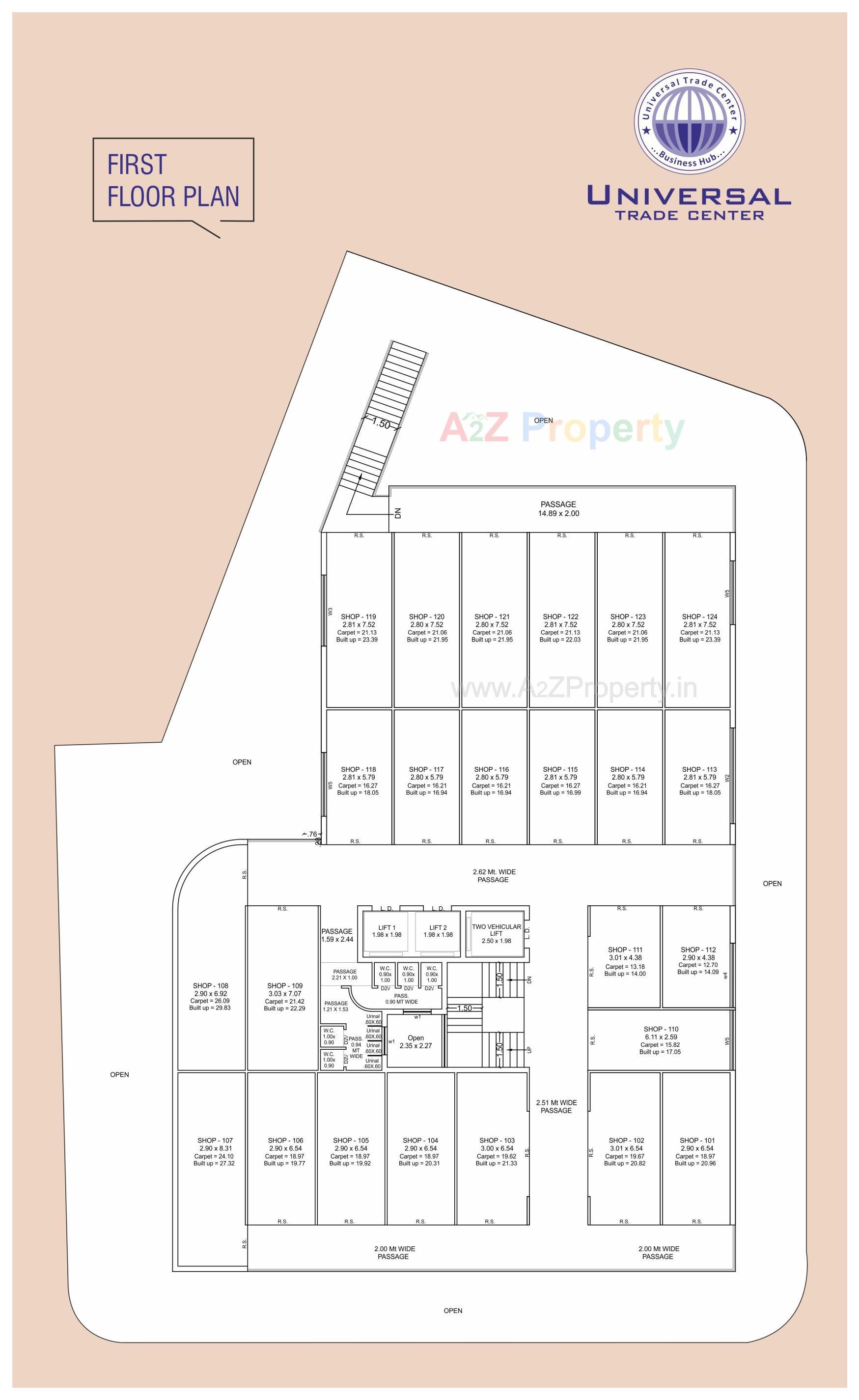 Layout of real estate project Universal Trade Center located at Rajkot, Rajkot, Gujarat