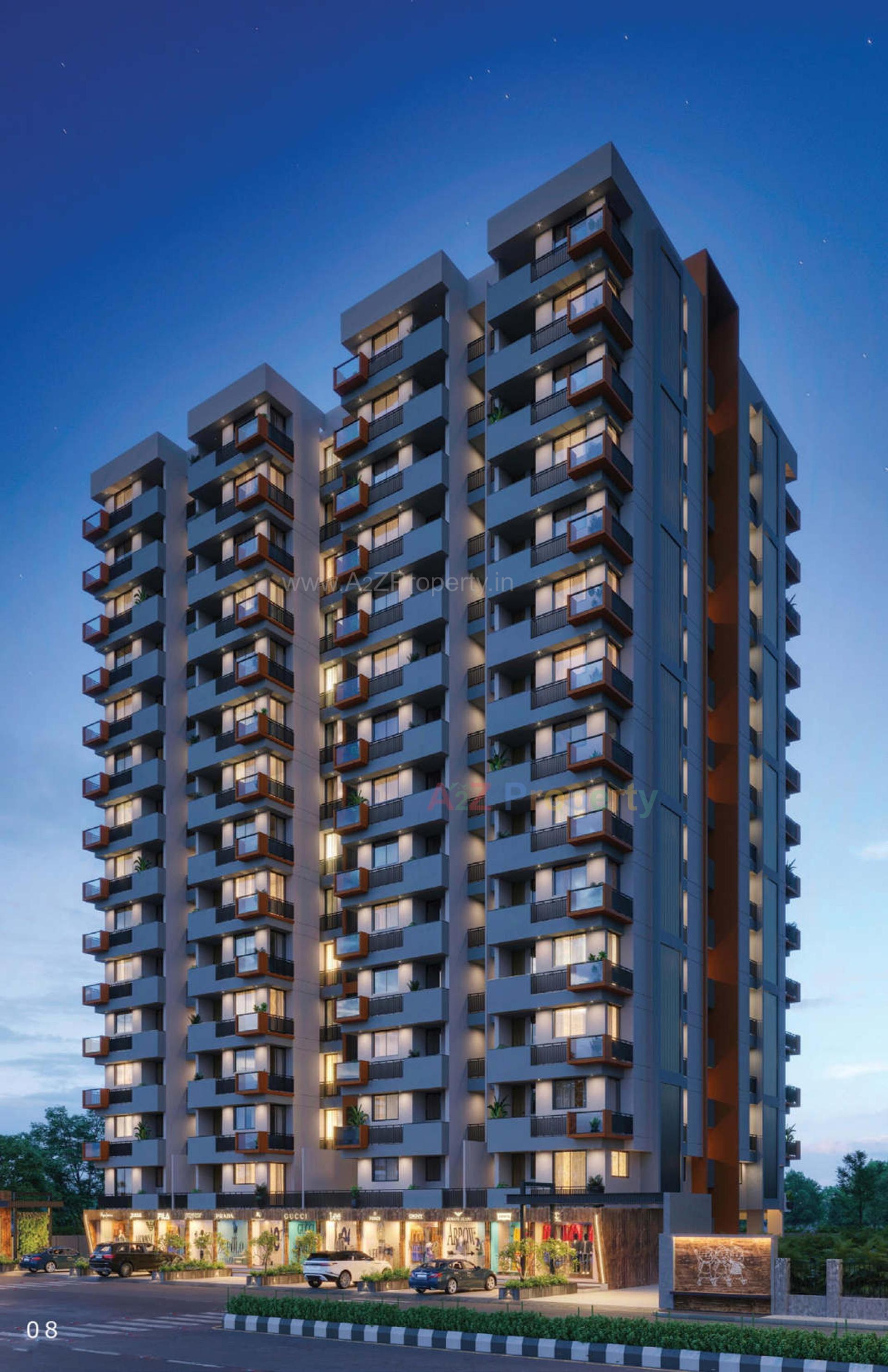 3D Elevation of real estate project Utsav Landmark located at Para-pipaliya, Rajkot, Gujarat