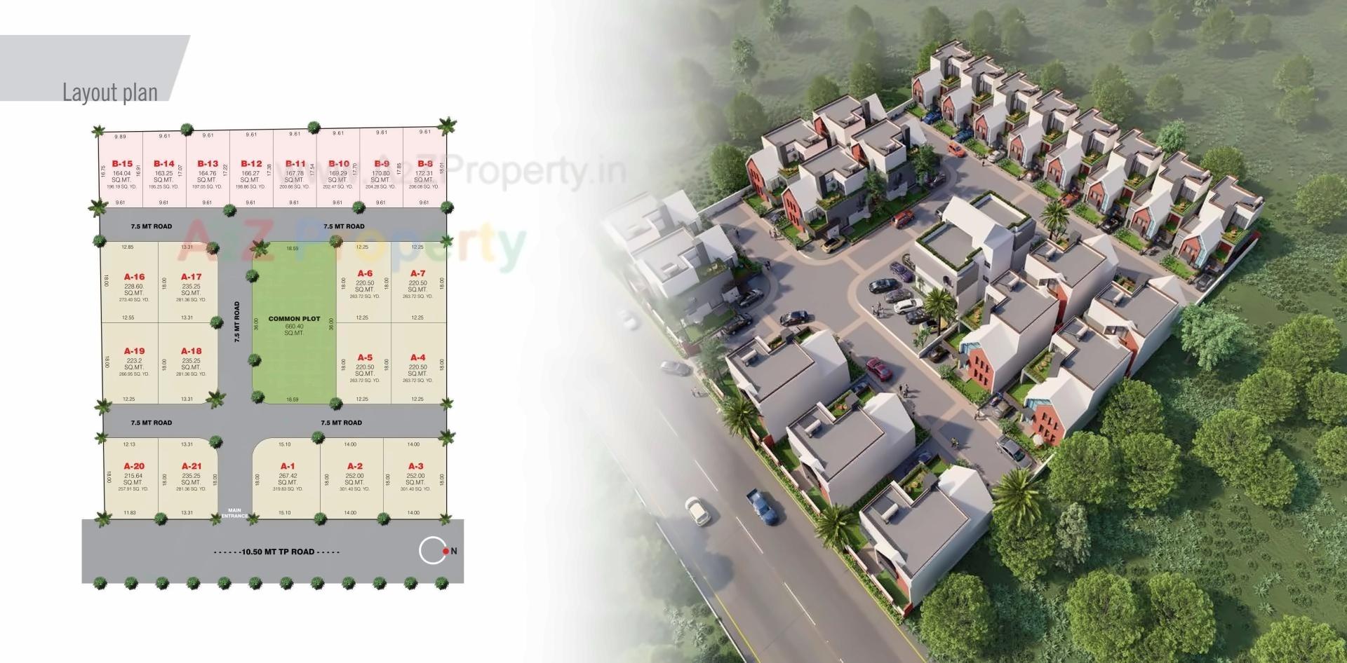 Layout of real estate project V Bunglows located at Mavdi, Rajkot, Gujarat