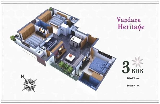 Layout of real estate project Vandana Heritage located at Rajkot, Rajkot, Gujarat