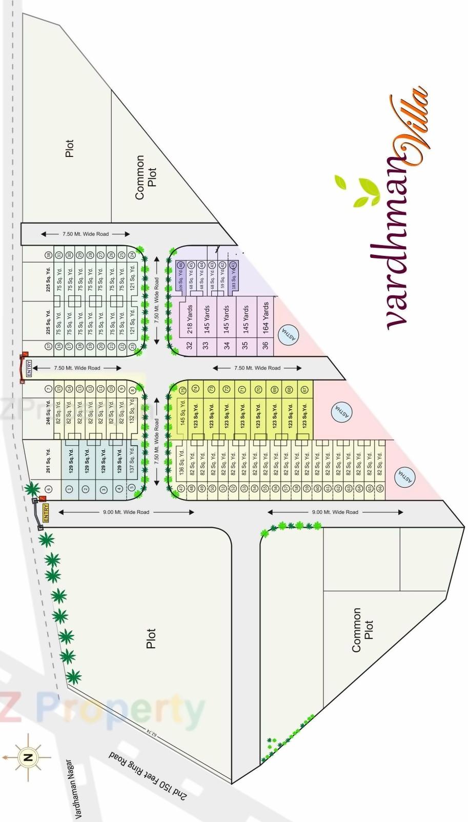 Layout of real estate project Vardhman Villa located at Ghanteshwar, Rajkot, Gujarat