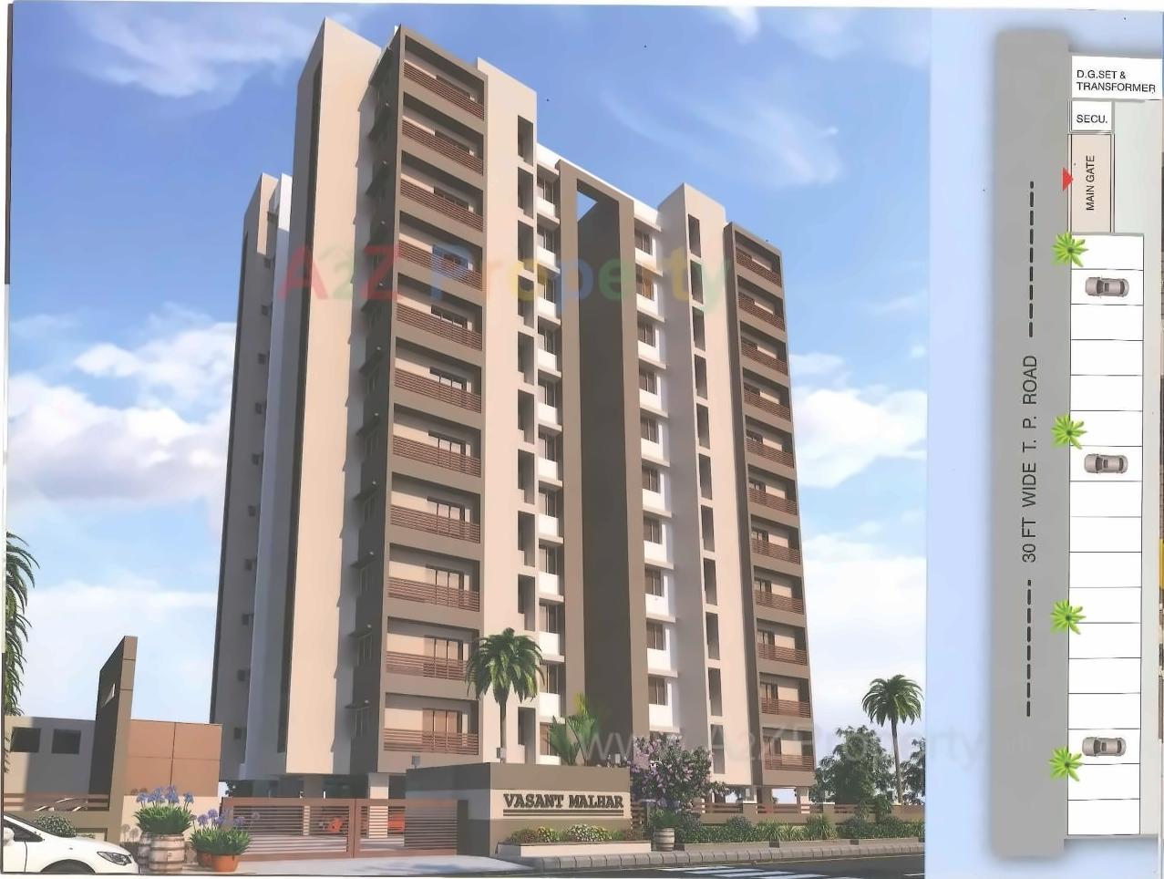 3D Elevation of real estate project Vasant Malhar located at Raiya, Rajkot, Gujarat