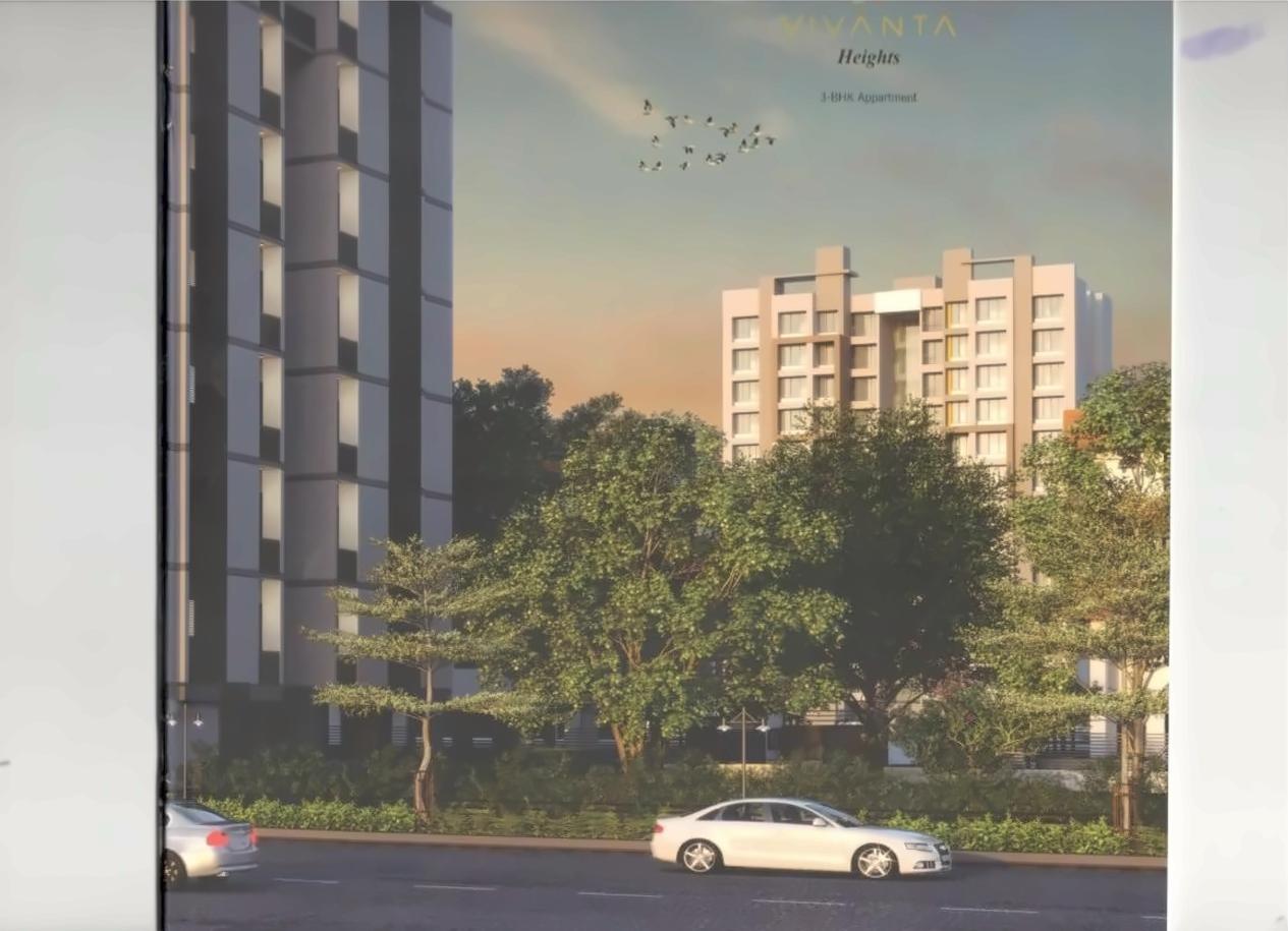 3D Elevation of real estate project Vivanta Heights located at Ghanteshwar, Rajkot, Gujarat