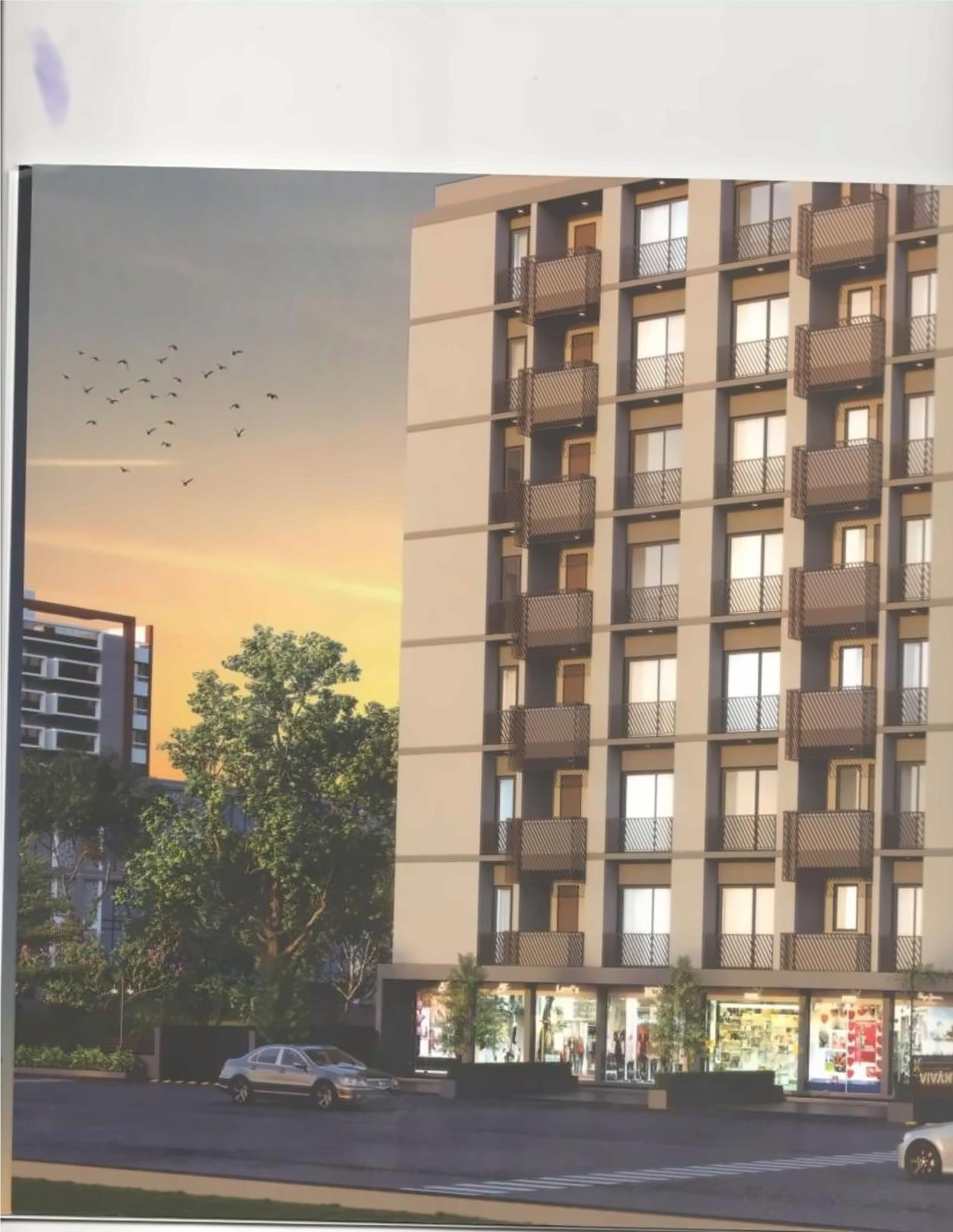 3D Elevation of real estate project Vivanta Heights located at Ghanteshwar, Rajkot, Gujarat