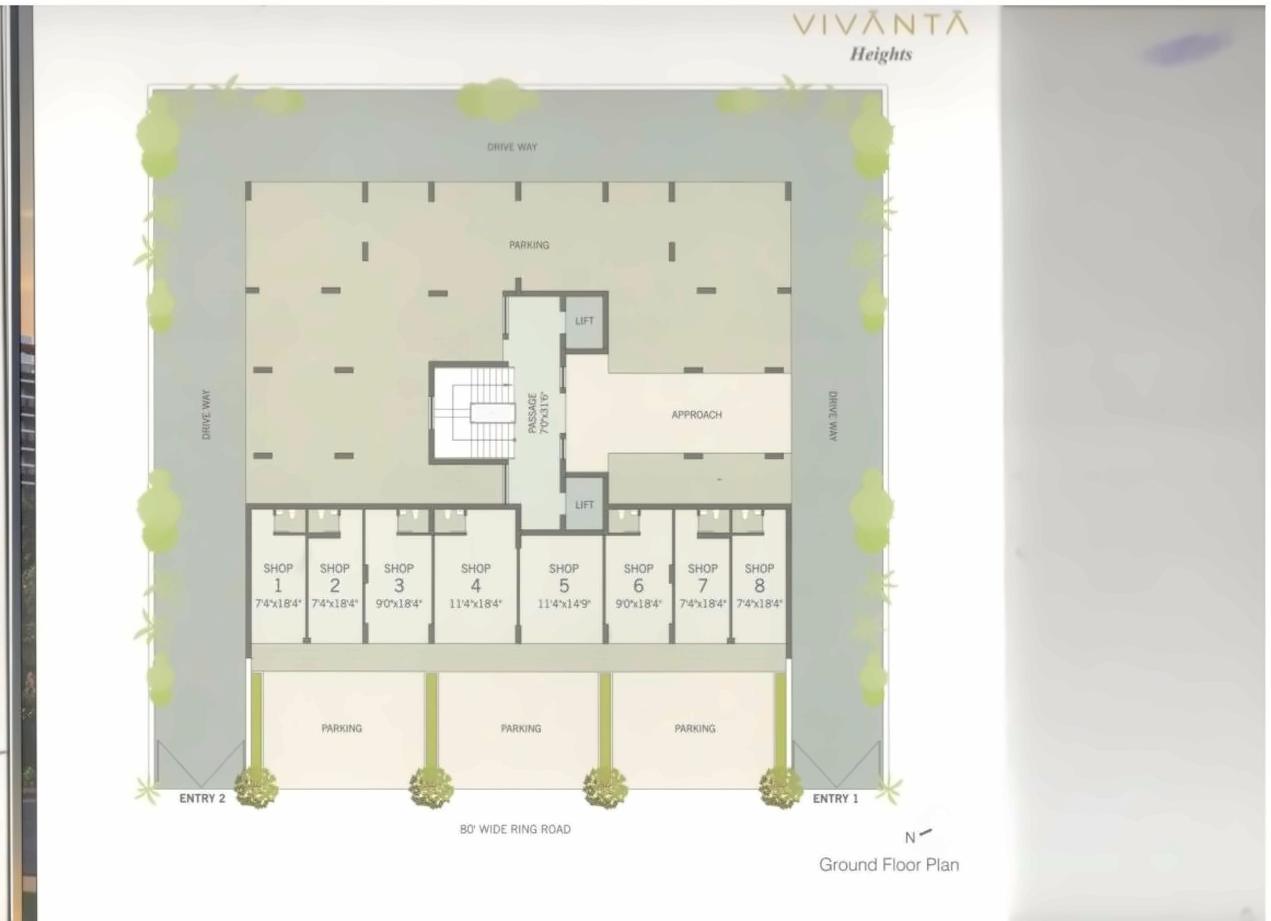 Layout of real estate project Vivanta Heights located at Ghanteshwar, Rajkot, Gujarat