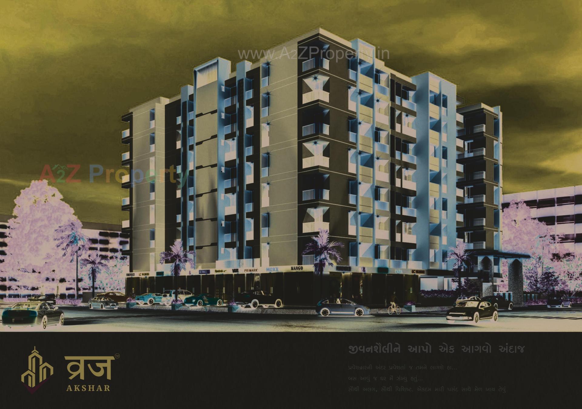 3D Elevation of real estate project Vraj Akshar located at Mavdi, Rajkot, Gujarat