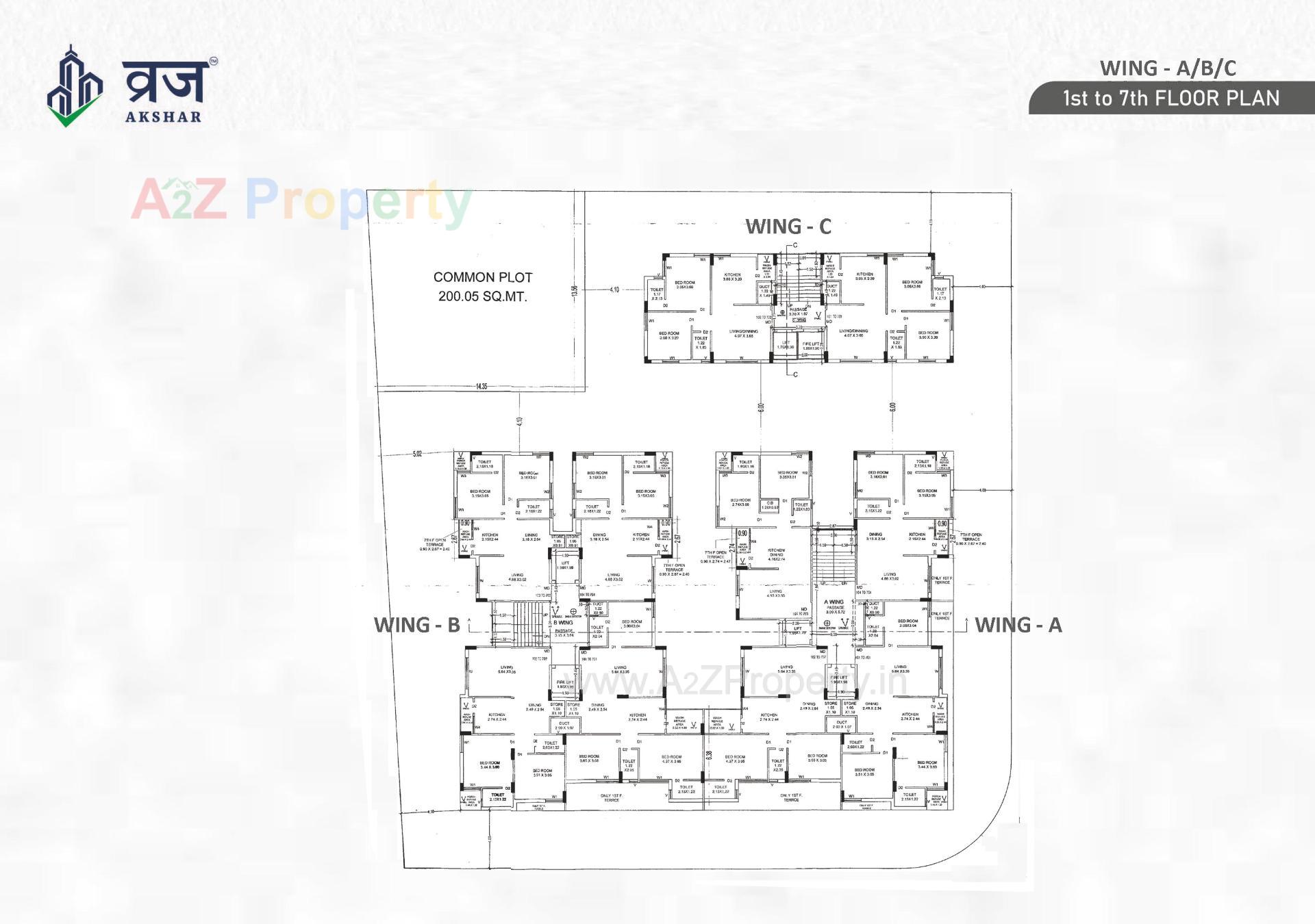 Layout of real estate project Vraj Akshar located at Mavdi, Rajkot, Gujarat