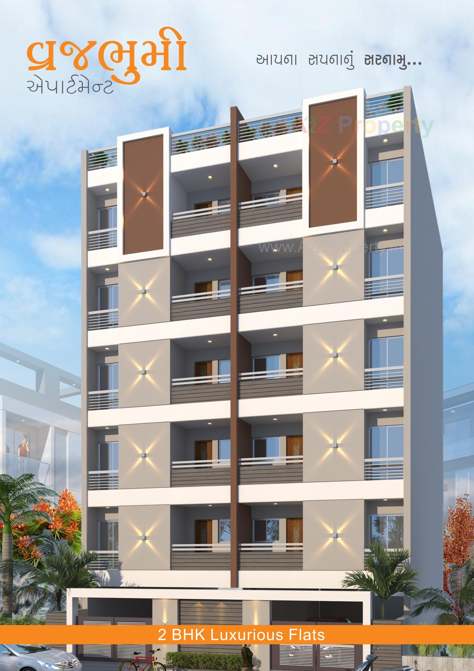 3D Elevation of real estate project Vraj Bhumi Appartment located at Rajkot, Rajkot, Gujarat