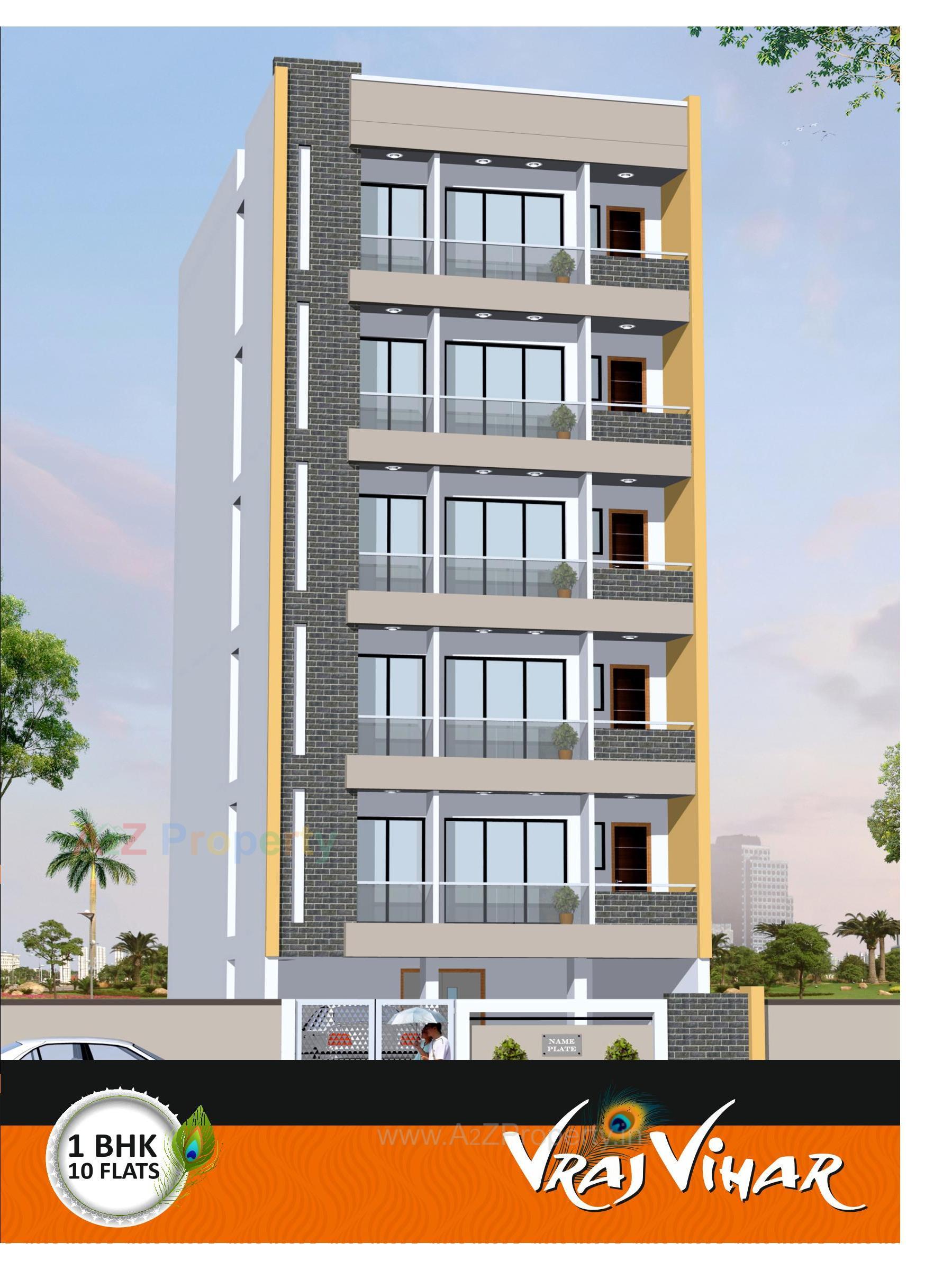 3D Elevation of real estate project Vraj Vihar located at Mavdi, Rajkot, Gujarat