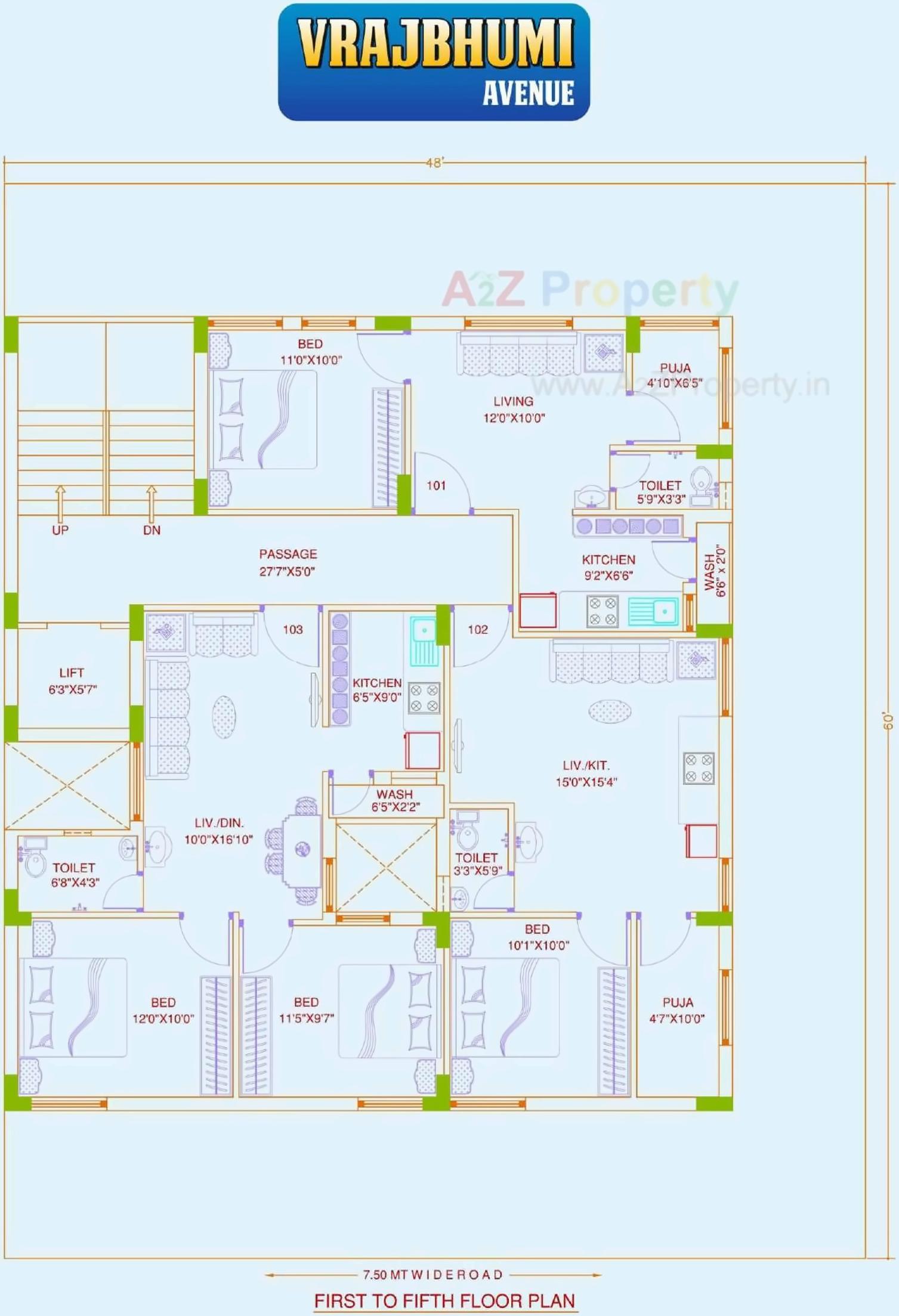 Layout of real estate project Vrajbhumi Avenue located at Mavdi, Rajkot, Gujarat