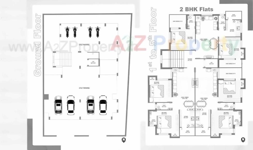 Layout of real estate project Vrundavan Appartment located at Rajkot, Rajkot, Gujarat