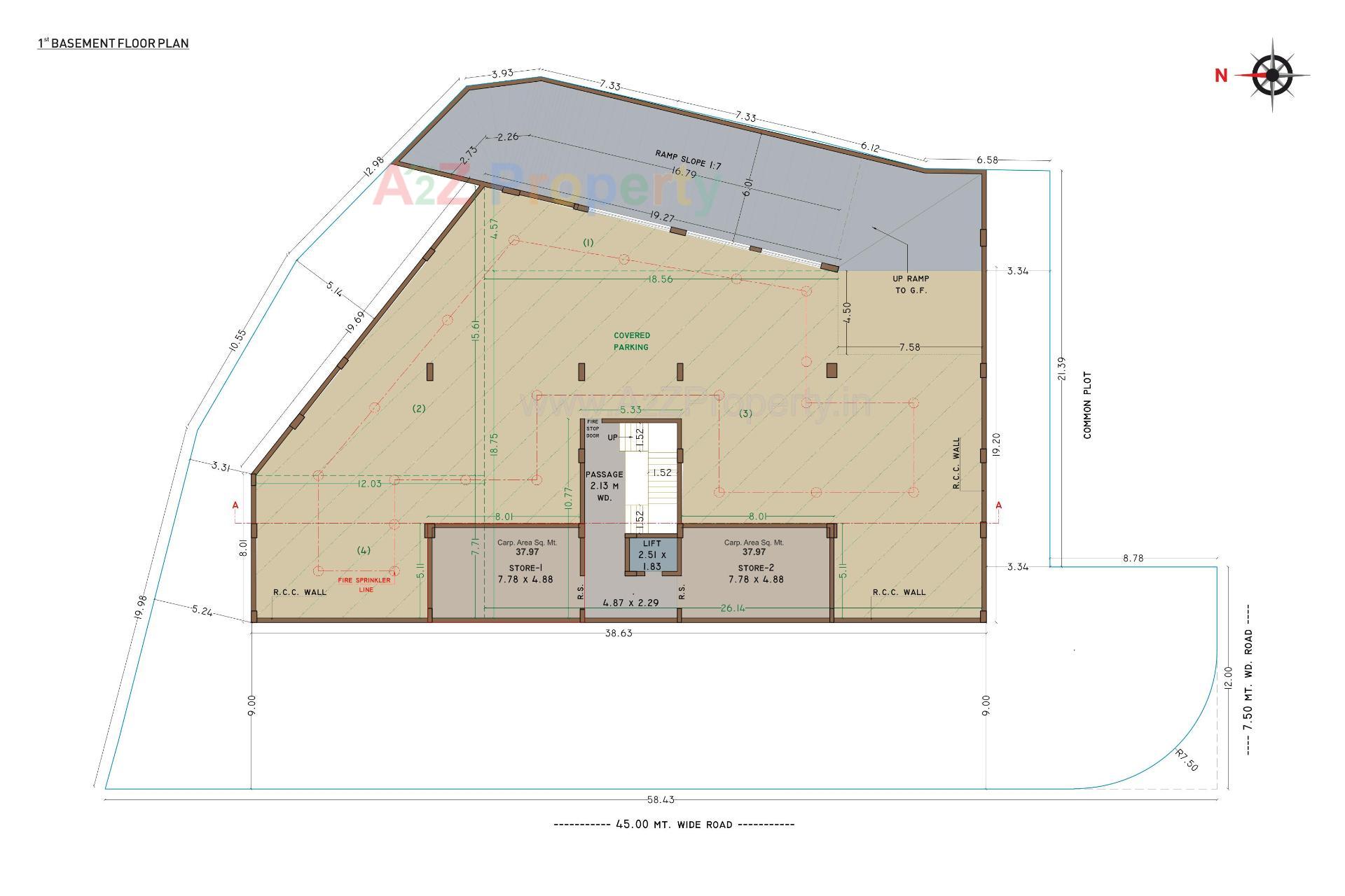 Layout of real estate project West Gate Plus located at Raiya, Rajkot, Gujarat