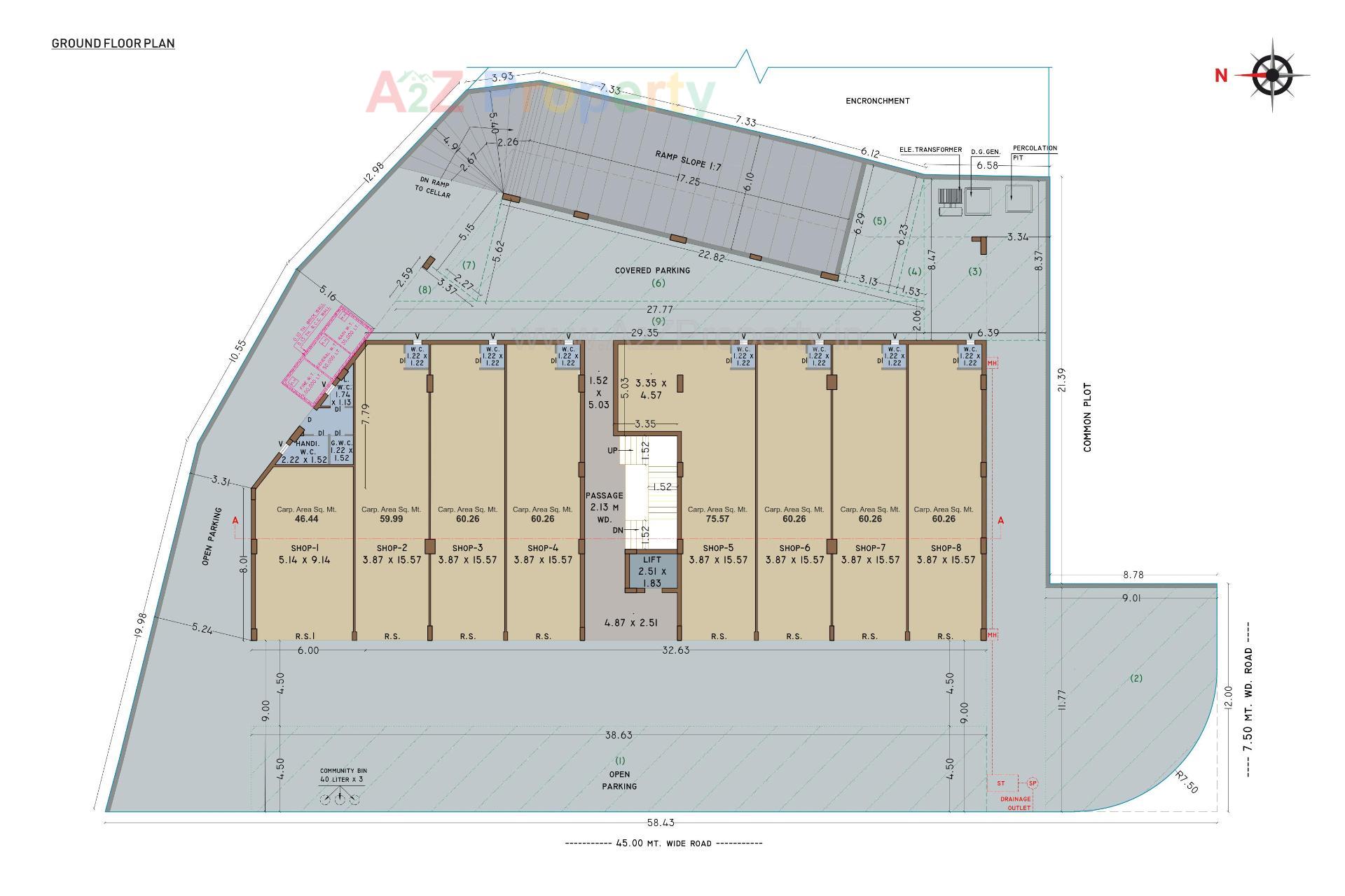 Layout of real estate project West Gate Plus located at Raiya, Rajkot, Gujarat