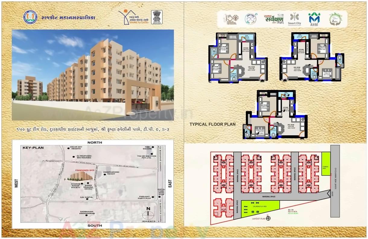 Layout of real estate project West Zone Package  Fp 4 located at Nanamava, Rajkot, Gujarat