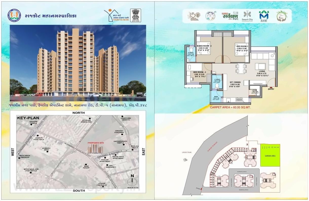 Layout of real estate project West Zone Package  Fp 10 located at Nanamava, Rajkot, Gujarat