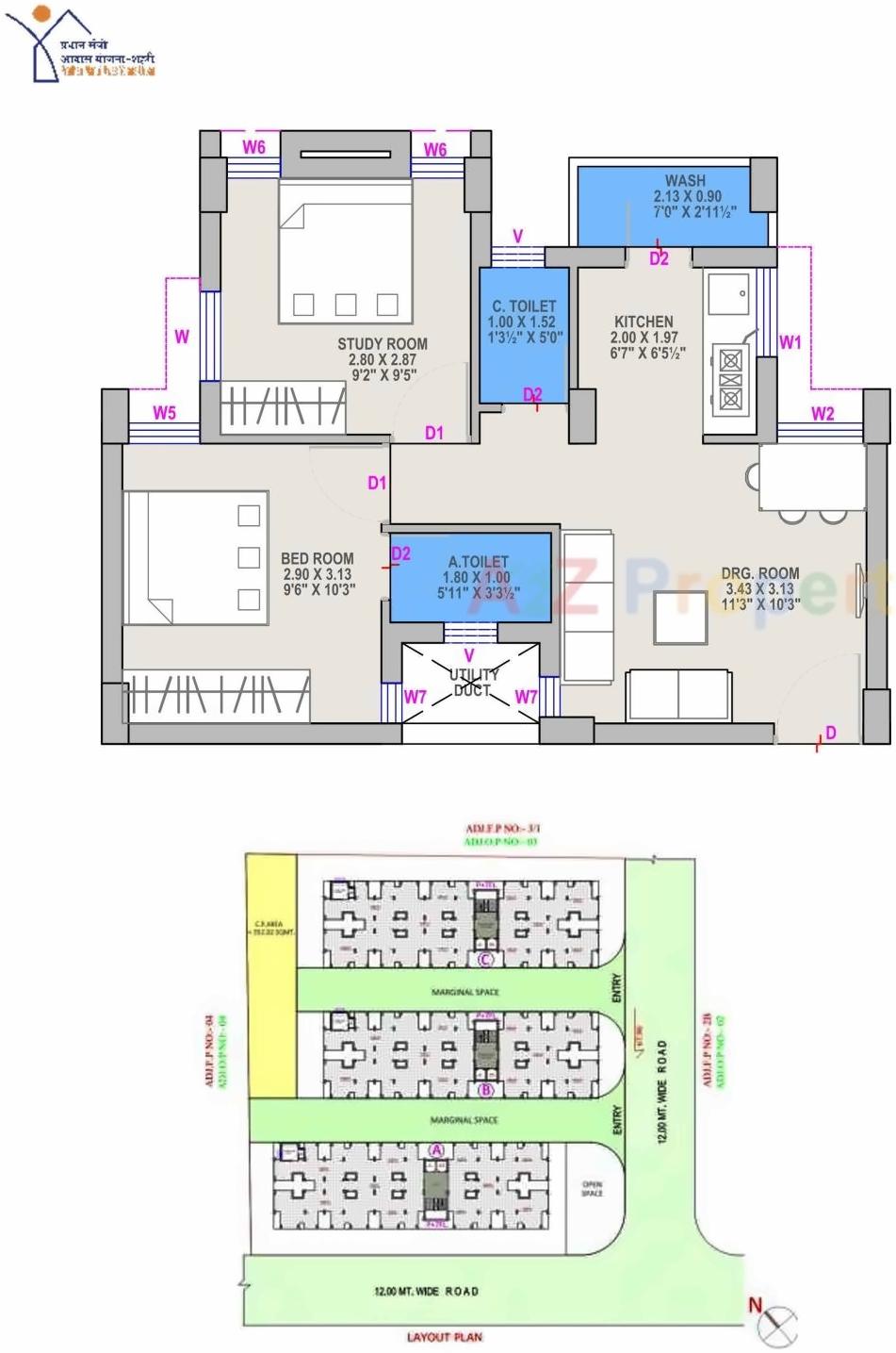Layout of real estate project West Zone Package  6a located at Mavdi, Rajkot, Gujarat