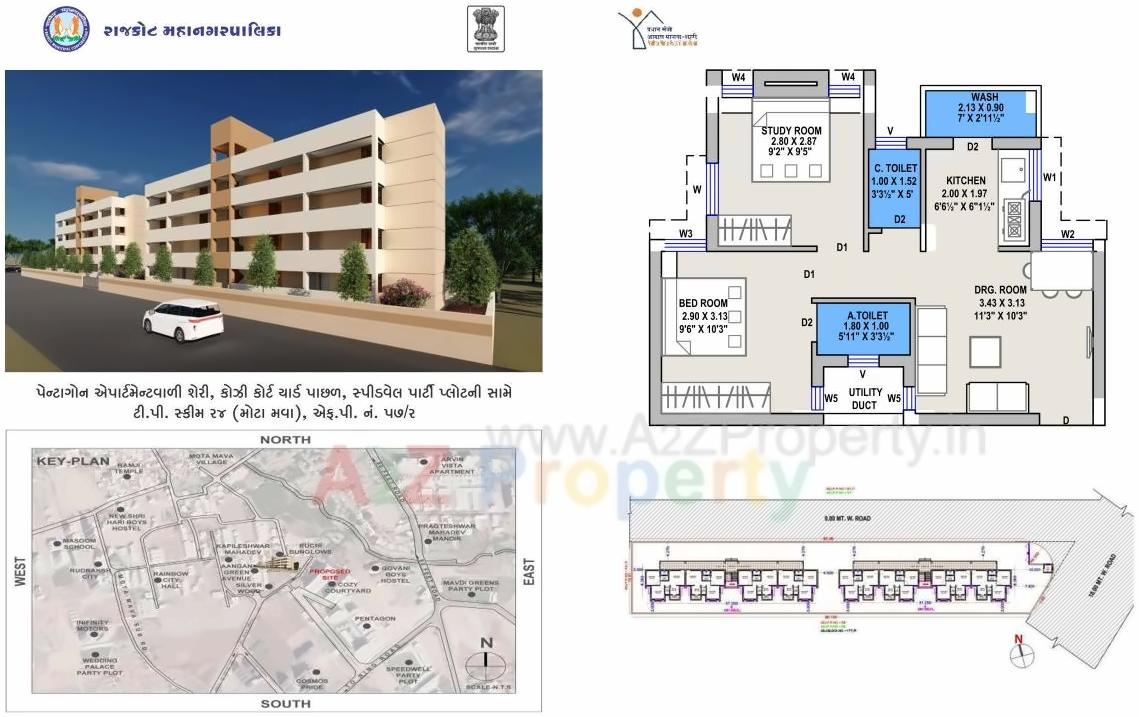 Layout of real estate project West Zone Package   57/ located at Motamava, Rajkot, Gujarat