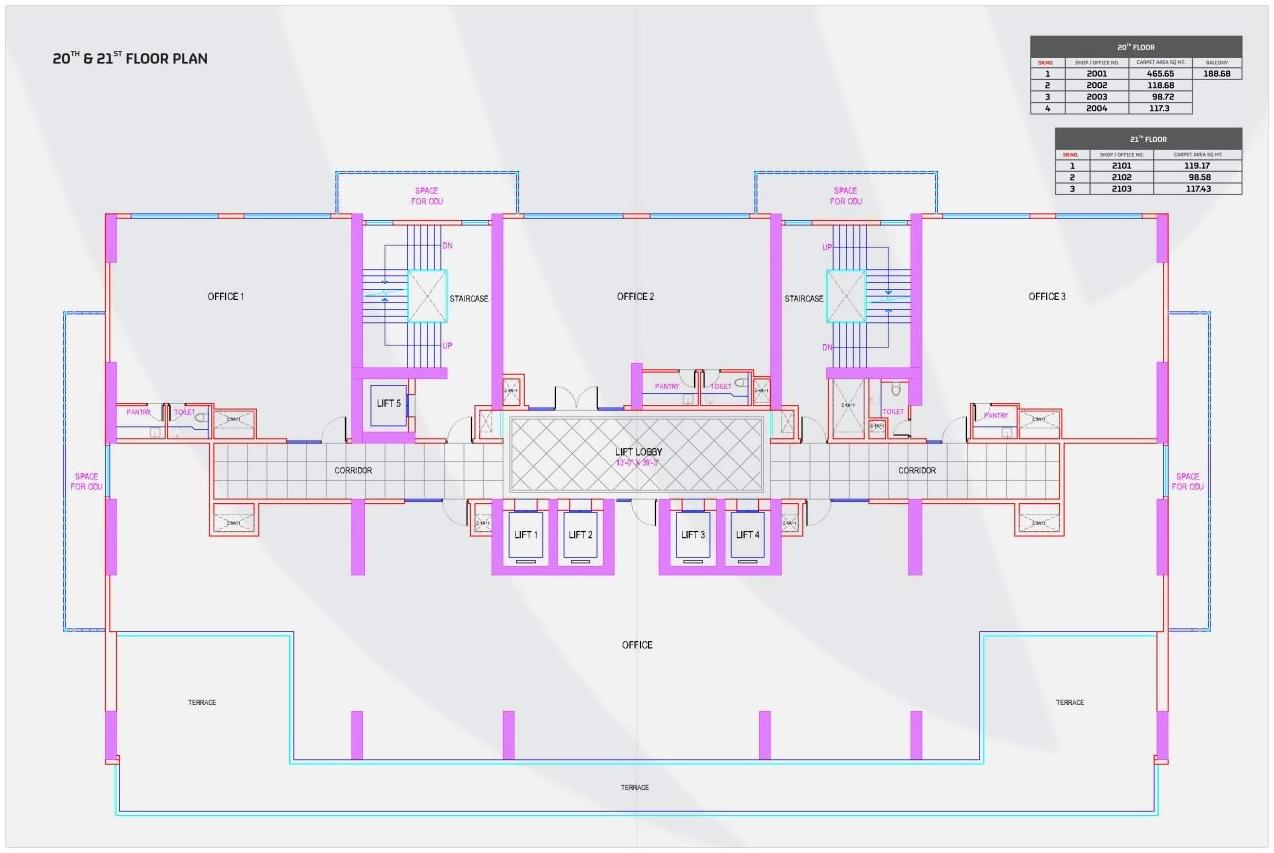 Layout of real estate project Wings Business Bay located at Mavdi, Rajkot, Gujarat