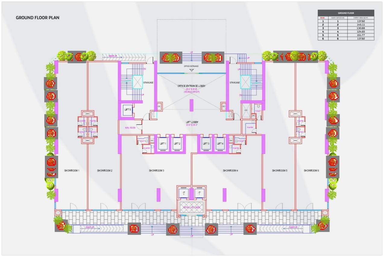 Layout of real estate project Wings Business Bay located at Mavdi, Rajkot, Gujarat