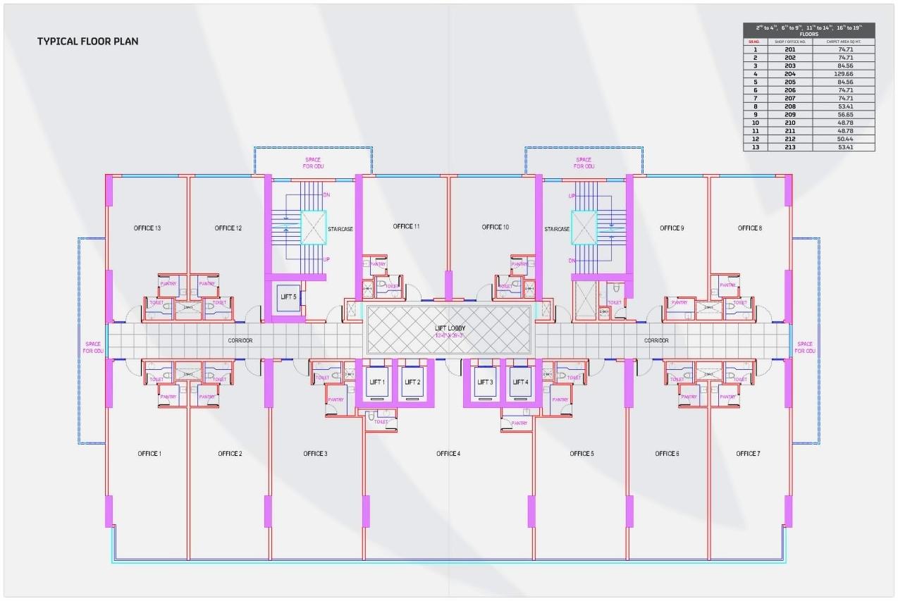 Layout of real estate project Wings Business Bay located at Mavdi, Rajkot, Gujarat