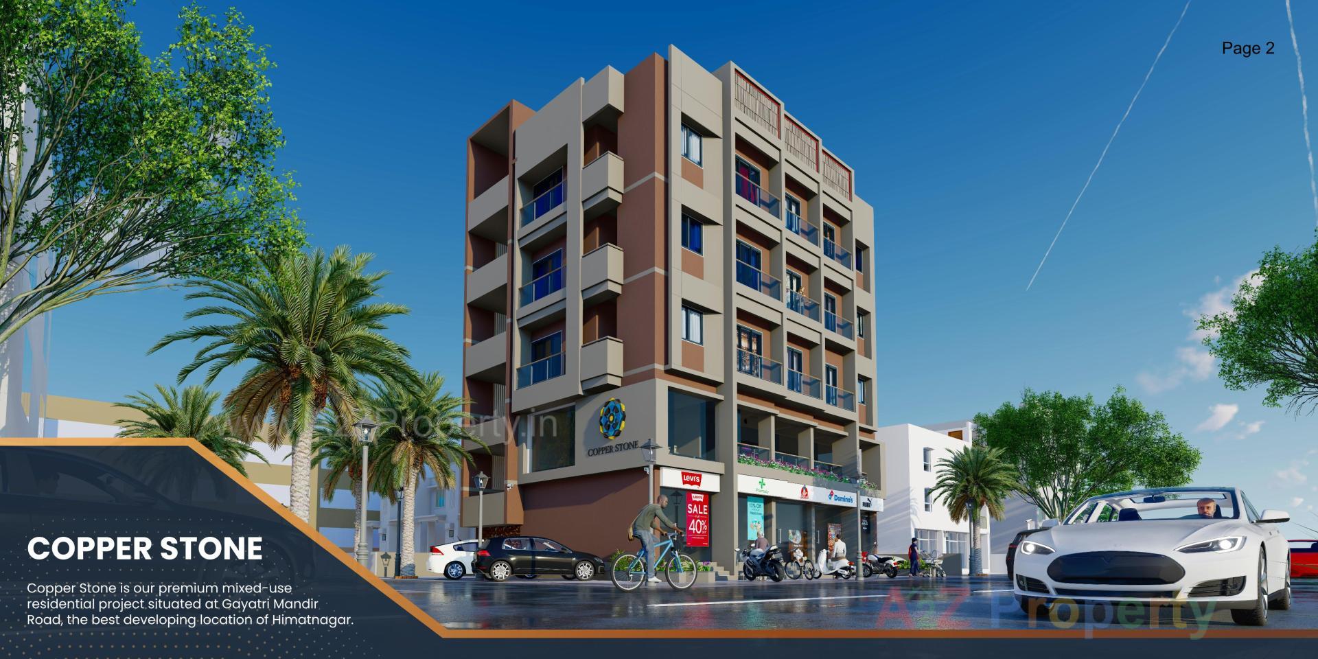 3D Elevation of real estate project Copper Plaza located at Himatnagar, Sabar Kantha, Gujarat