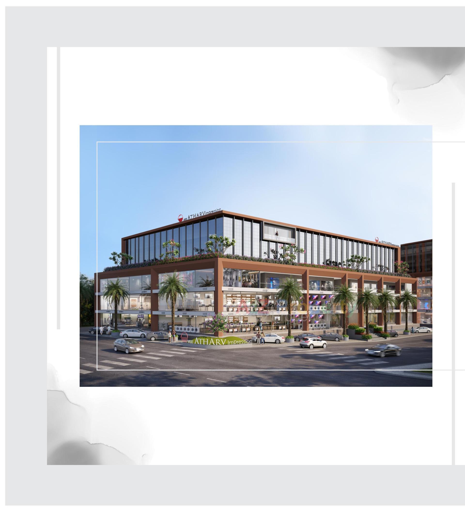 3D Elevation of real estate project Vee Atharv Impression located at Motipura, Sabar Kantha, Gujarat