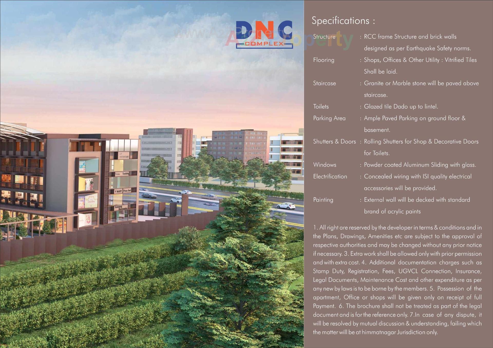 3D Elevation of real estate project Dnc Complex located at Motipura, SabarÂ Kantha, Gujarat