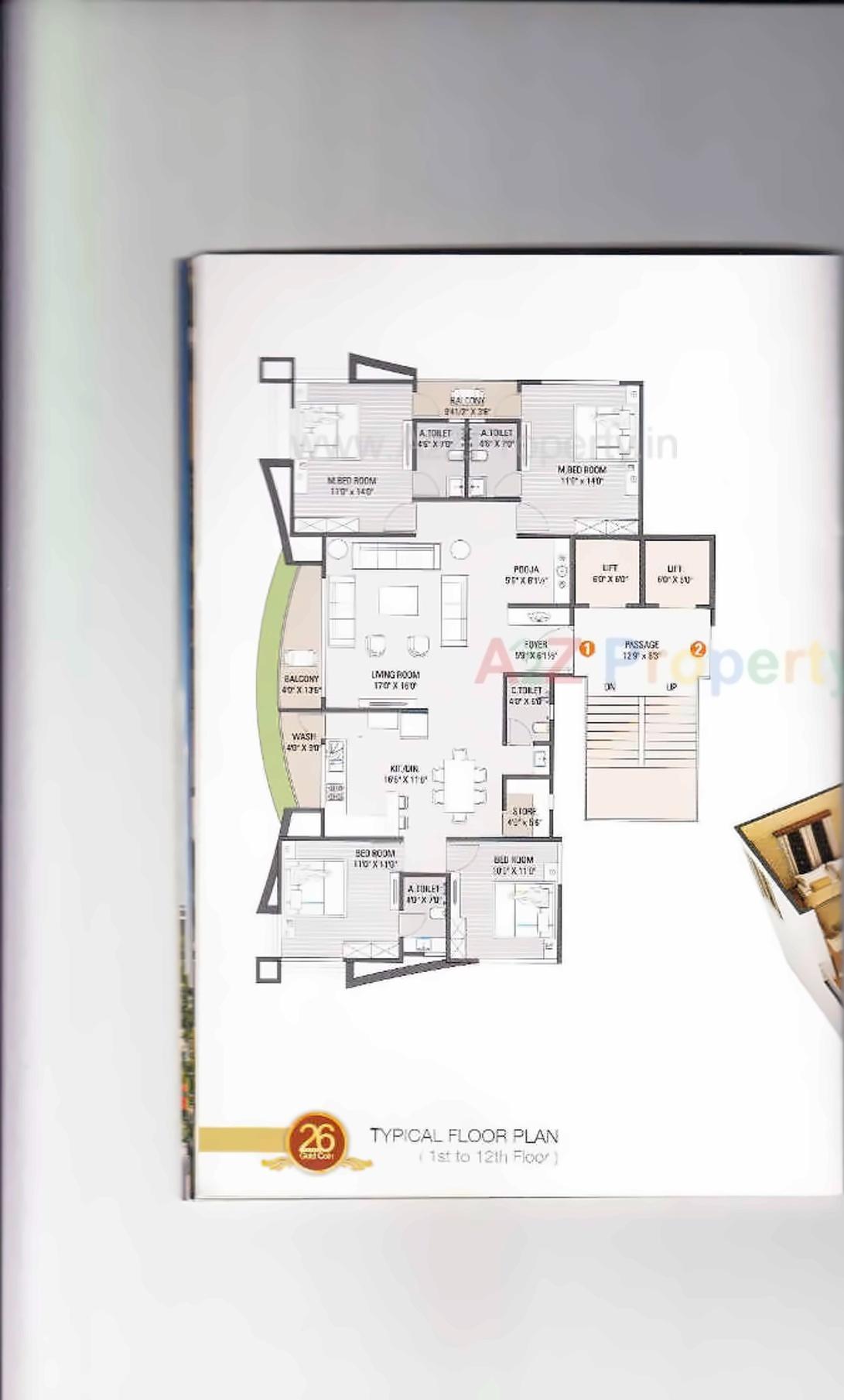 Layout of real estate project 26 Gold Coin located at Varachha, Surat, Gujarat
