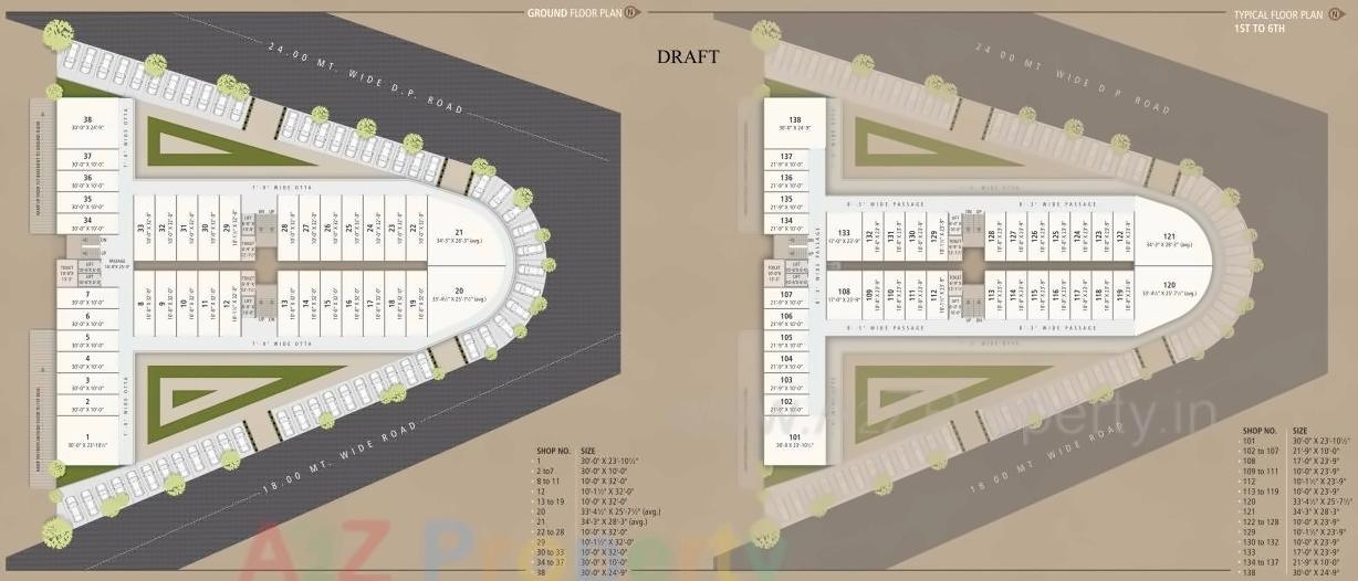 Layout of real estate project 5 Square Point located at Jahangirabad, Surat, Gujarat
