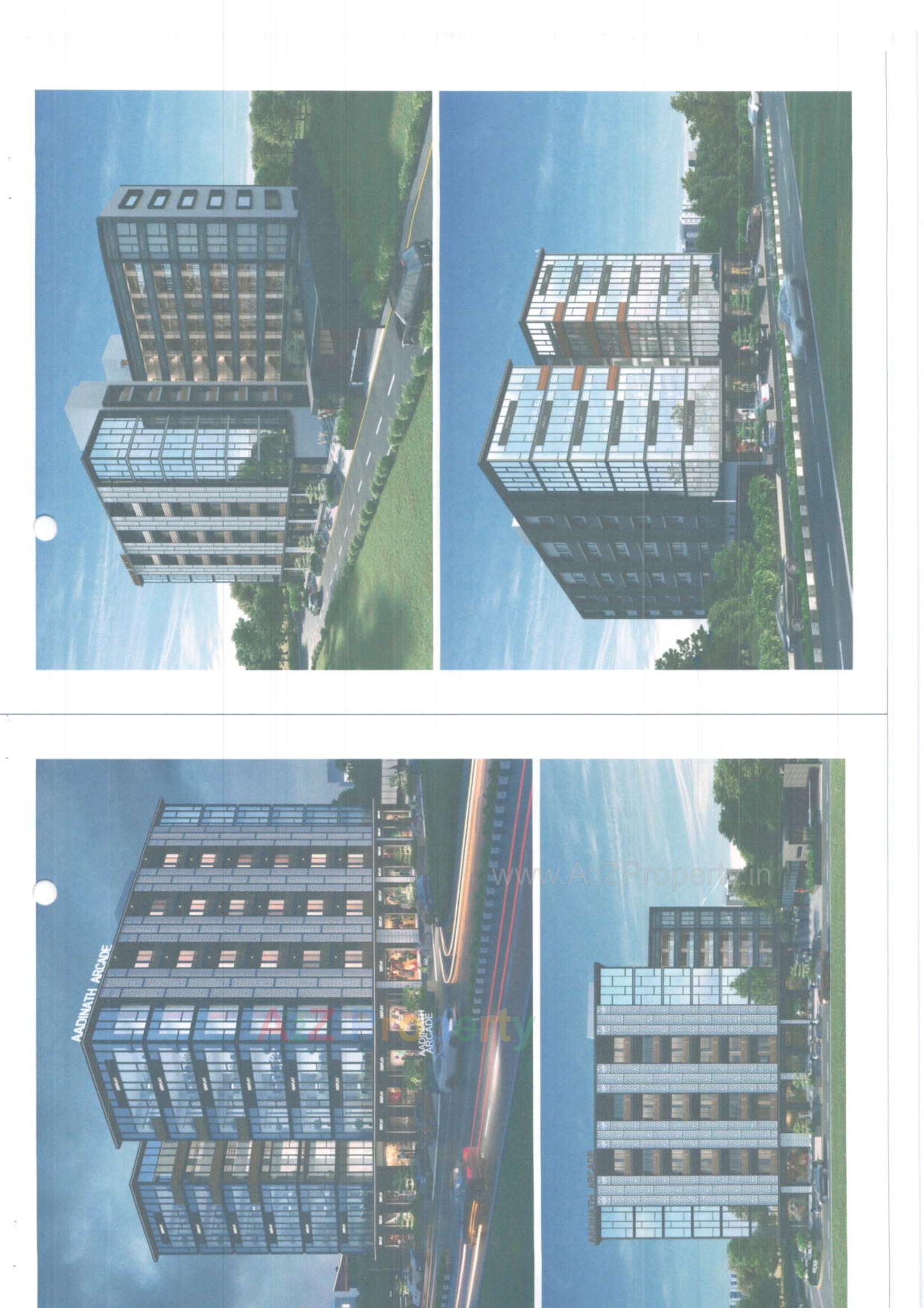 3D Elevation of real estate project Aadinath Arcade located at Adajan, Surat, Gujarat