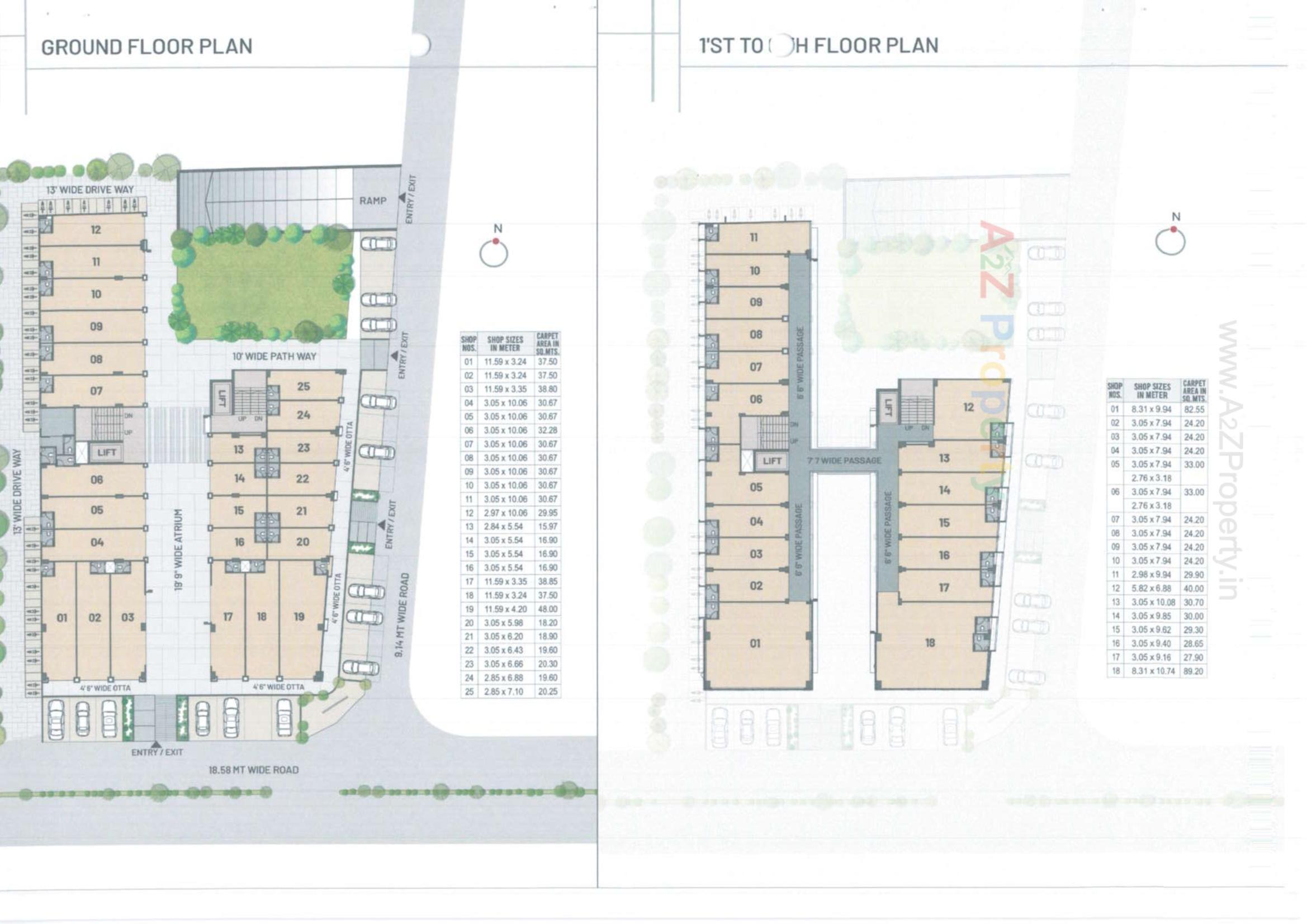 Layout of real estate project Aadinath Arcade located at Adajan, Surat, Gujarat
