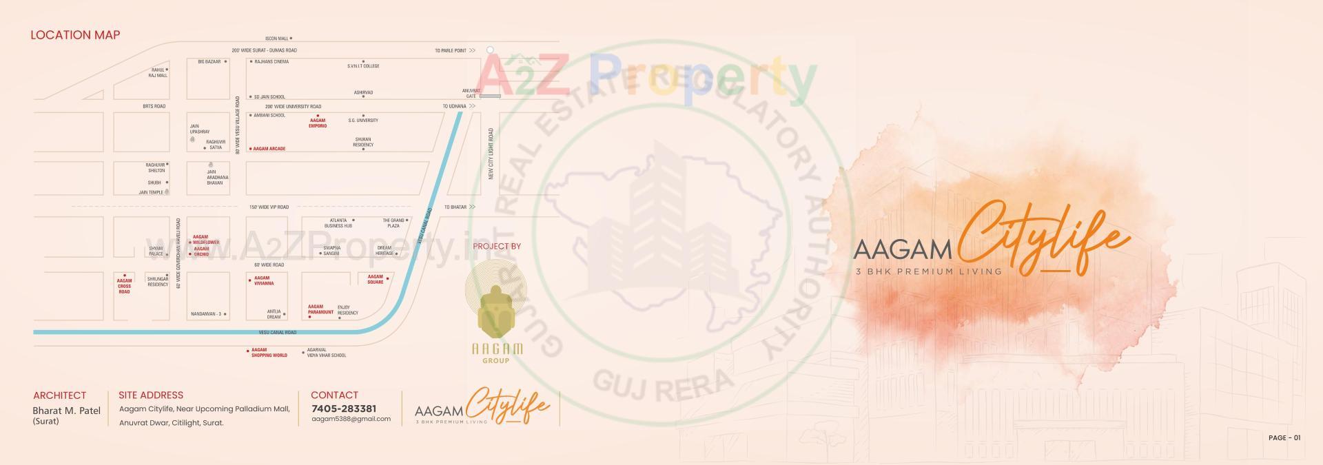  of real estate project Aagam City Life located at Umra, Surat, Gujarat