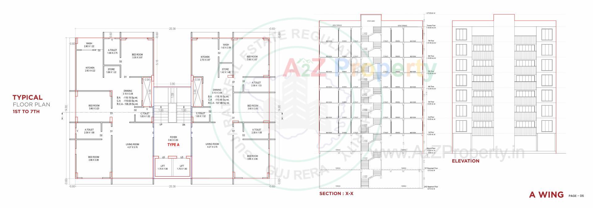 Layout of real estate project Aagam City Life located at Umra, Surat, Gujarat