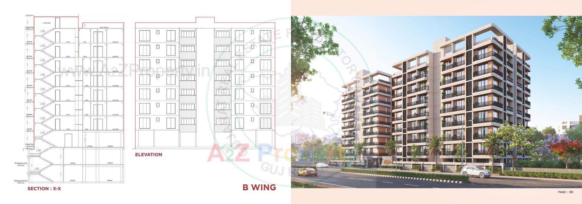 3D Elevation of real estate project Aagam City Life located at Umra, Surat, Gujarat