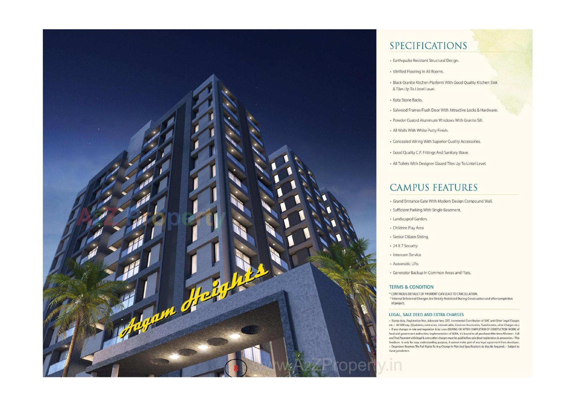 3D Elevation of real estate project Aagam Heights located at Sarsana, Surat, Gujarat