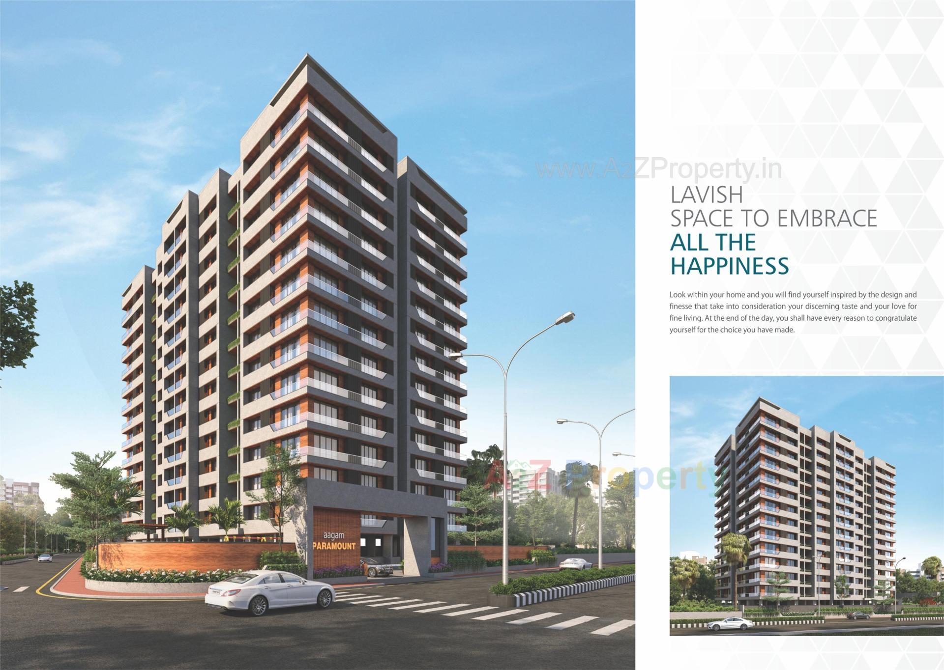 3D Elevation of real estate project Aagam Paramount located at Vesu, Surat, Gujarat