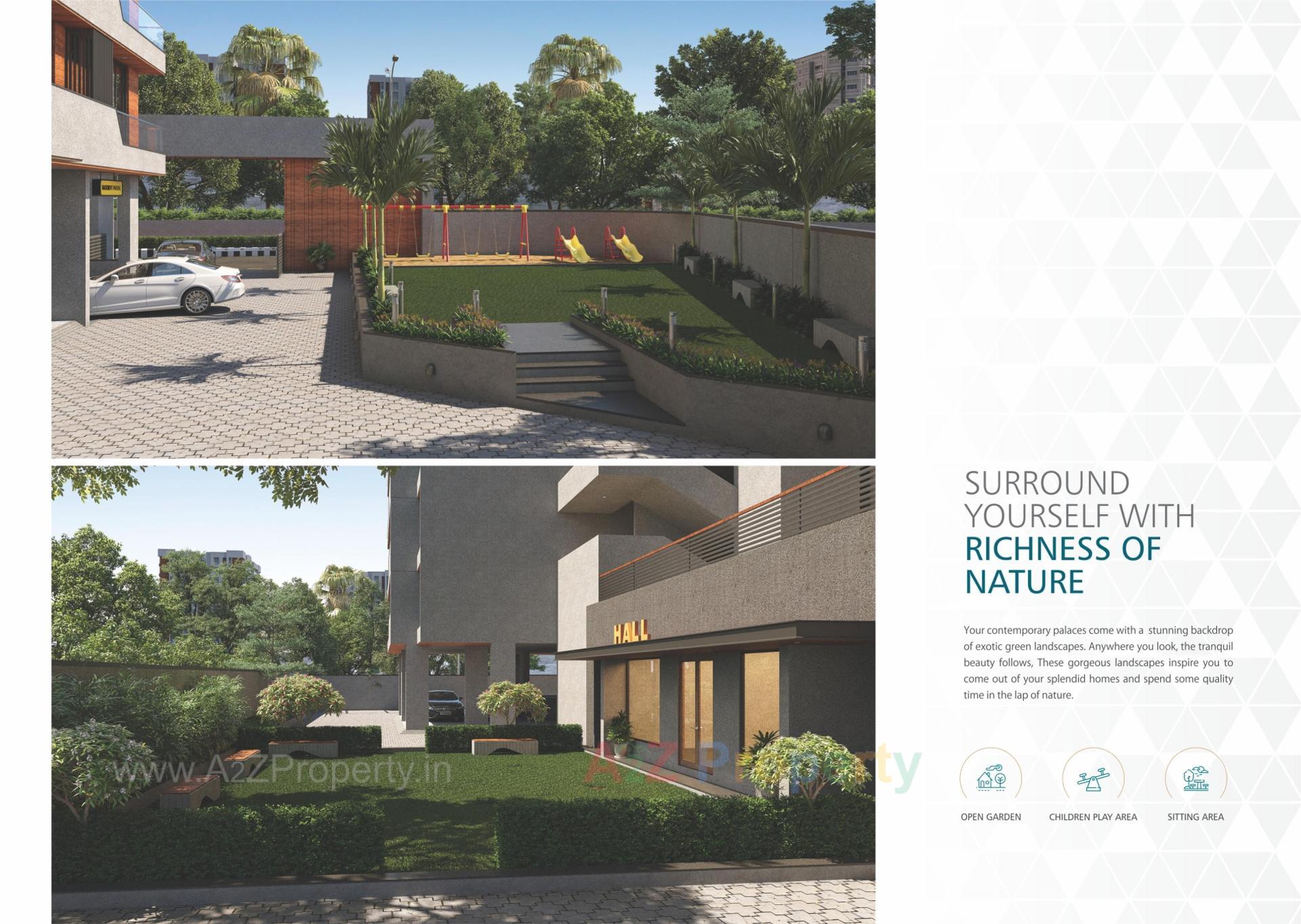 3D Elevation of real estate project Aagam Paramount located at Vesu, Surat, Gujarat