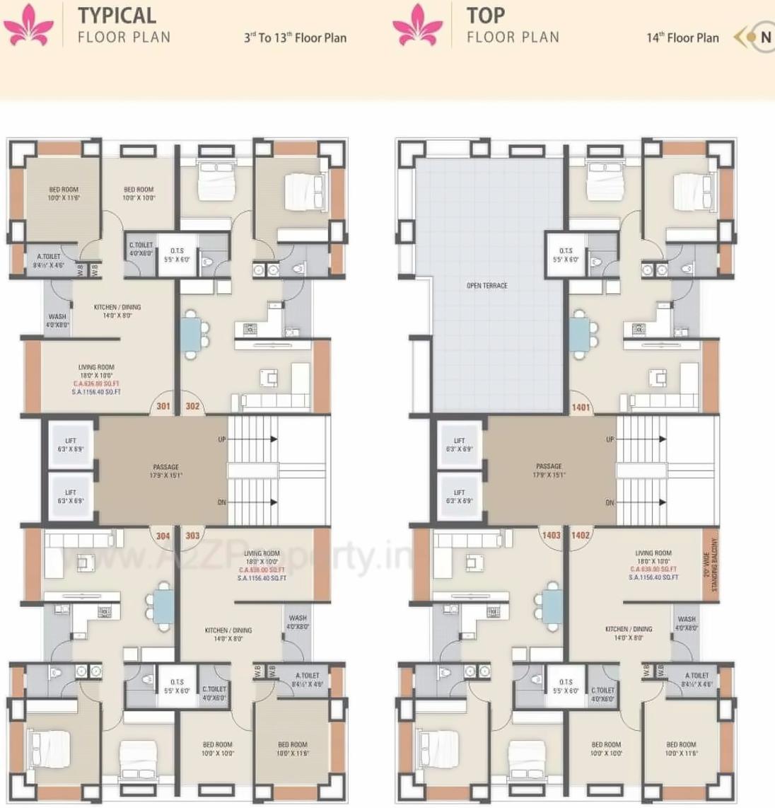 Layout of real estate project Aagam Prestige located at Magdalla, Surat, Gujarat
