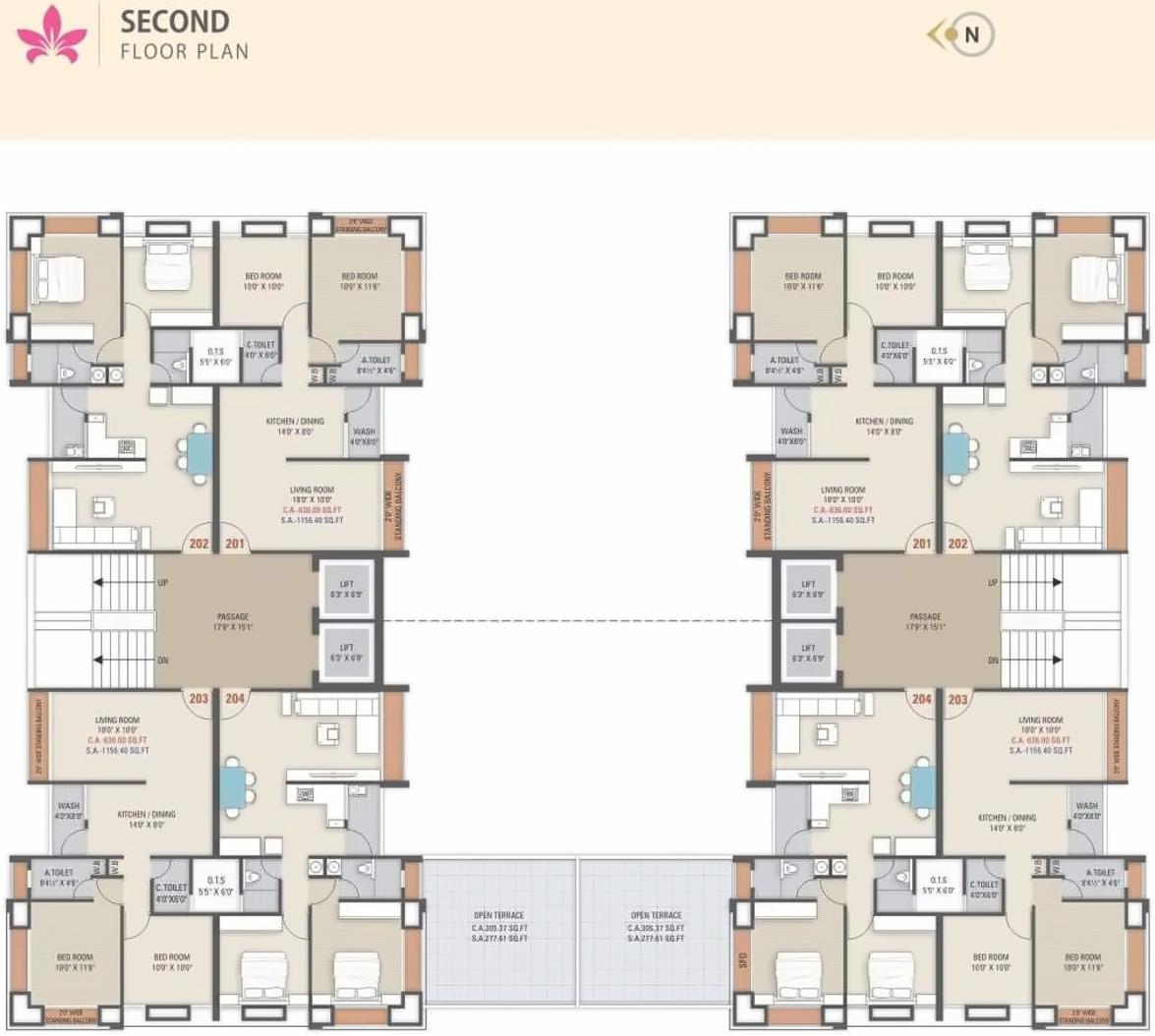 Layout of real estate project Aagam Prestige located at Magdalla, Surat, Gujarat