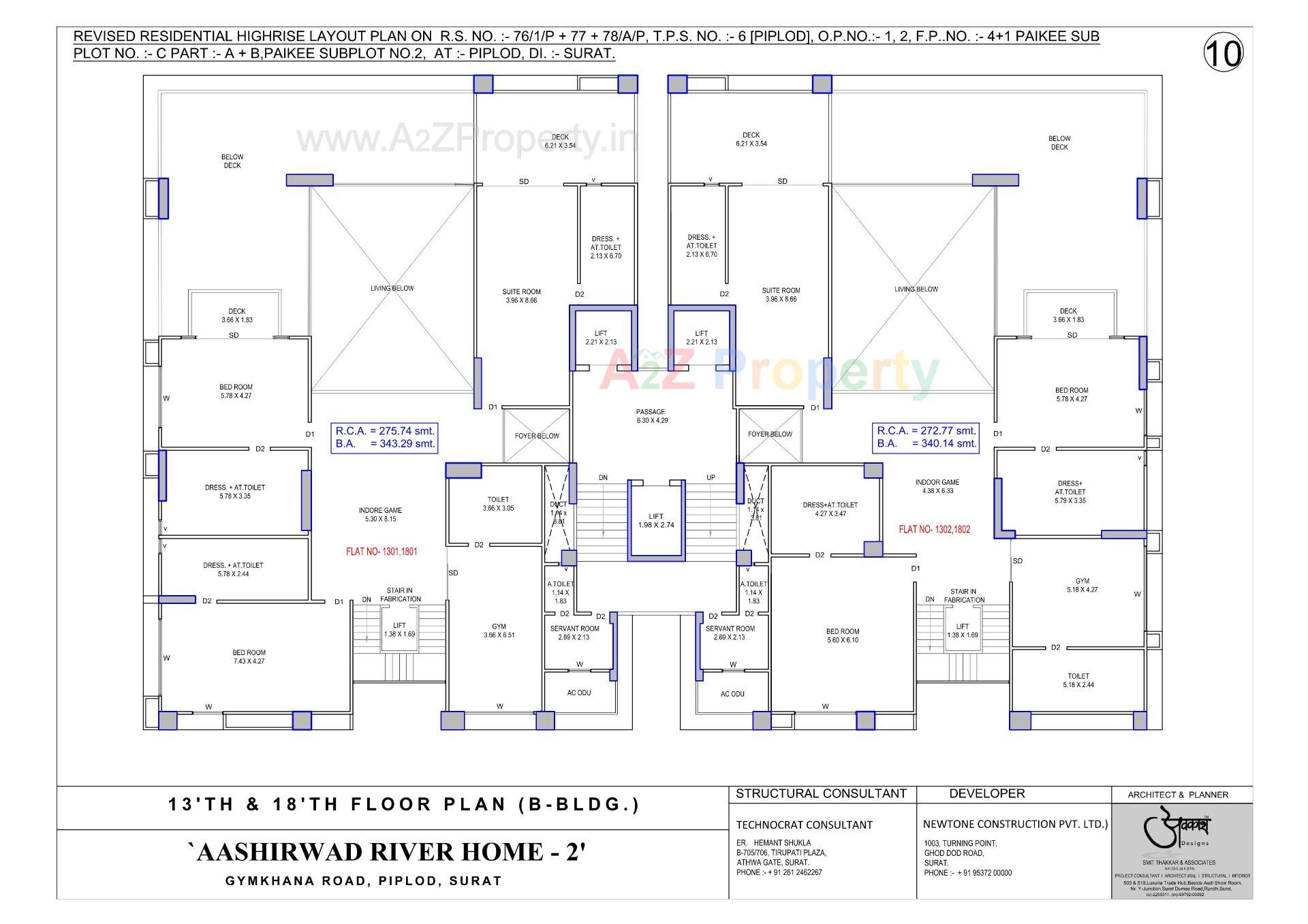 Layout of real estate project Aashirwad River Home located at Surat, Surat, Gujarat