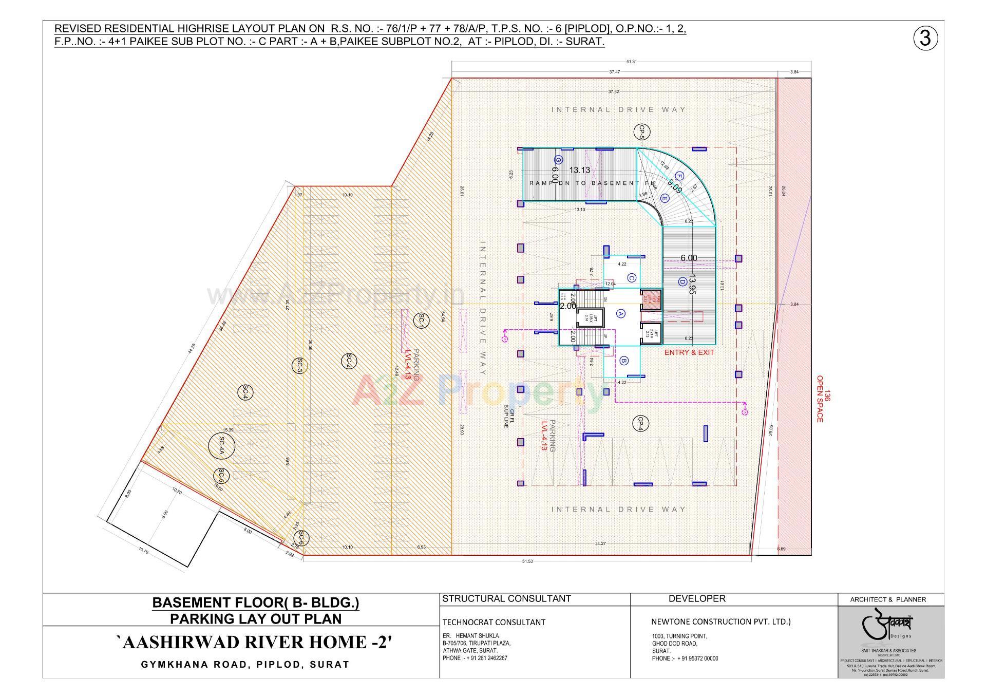 Layout of real estate project Aashirwad River Home located at Surat, Surat, Gujarat