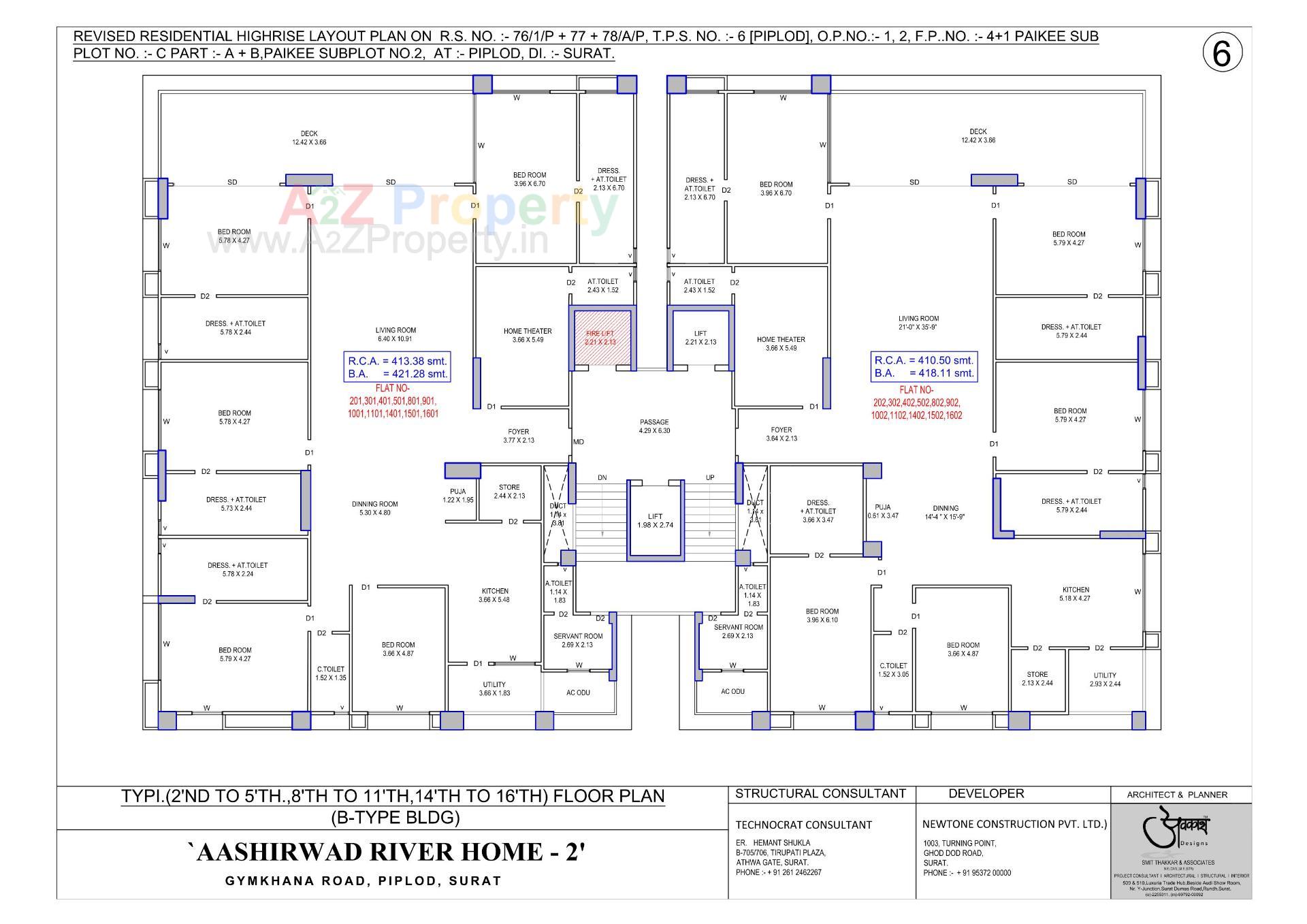 Layout of real estate project Aashirwad River Home located at Surat, Surat, Gujarat