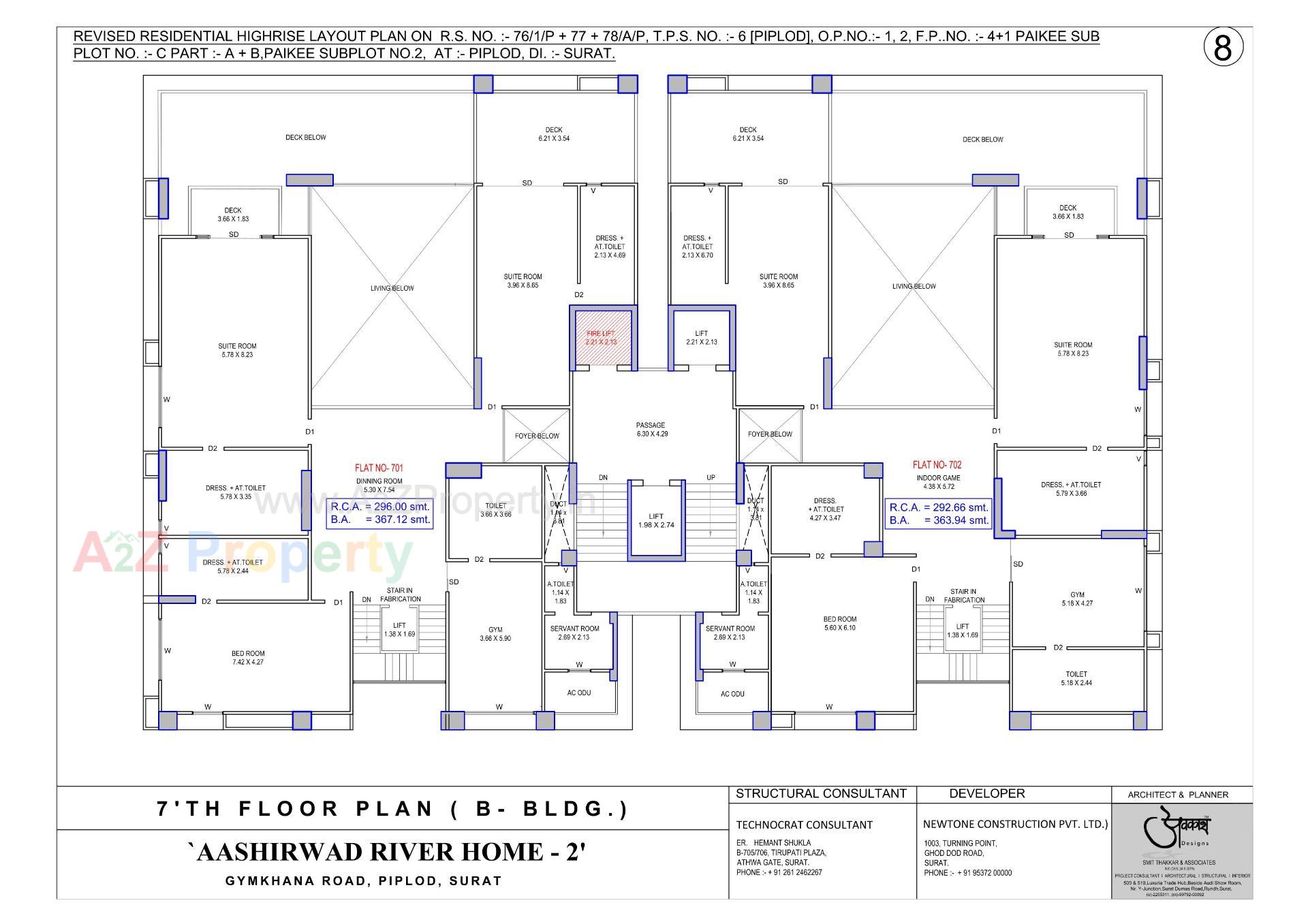 Layout of real estate project Aashirwad River Home located at Surat, Surat, Gujarat