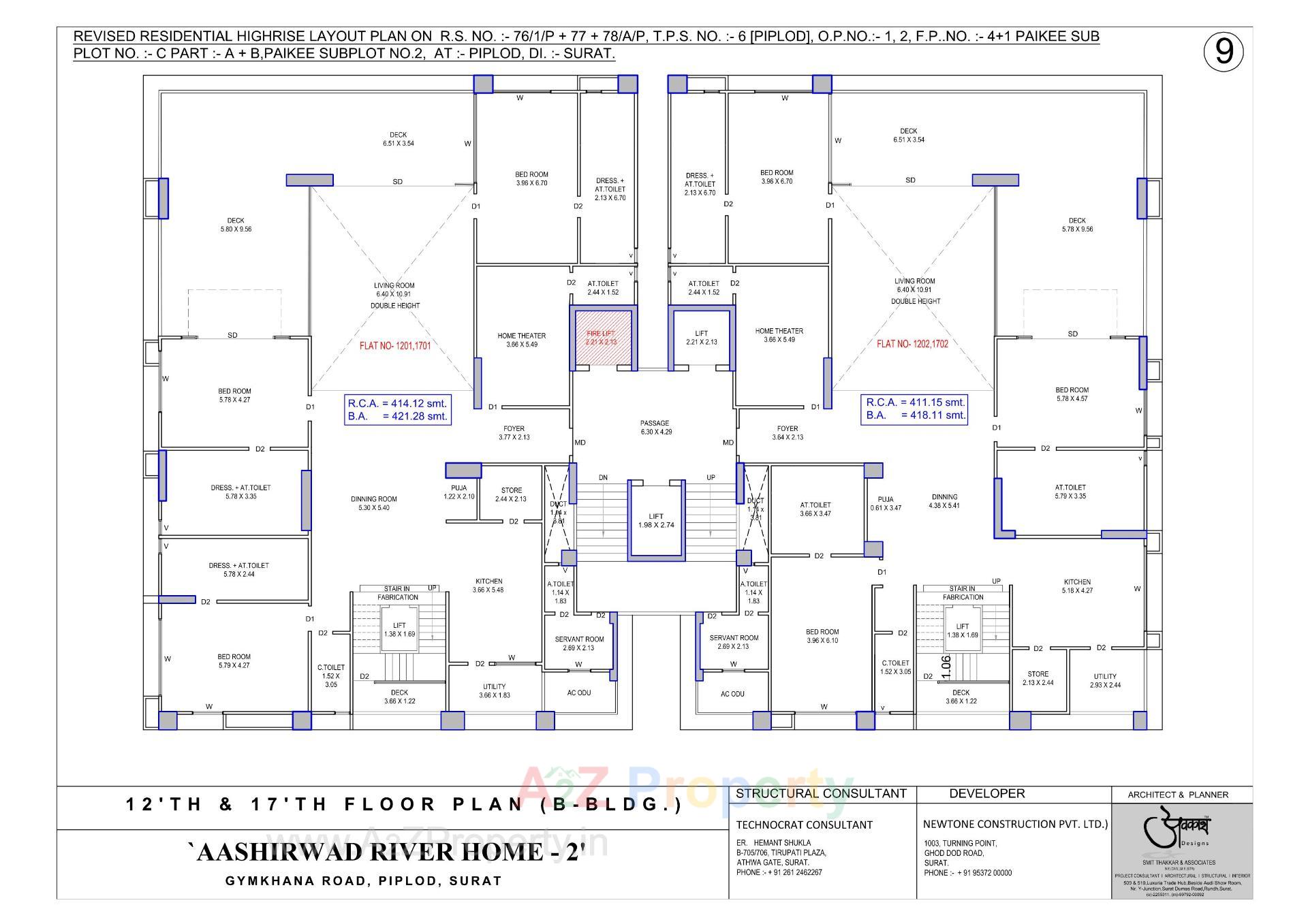 Layout of real estate project Aashirwad River Home located at Surat, Surat, Gujarat