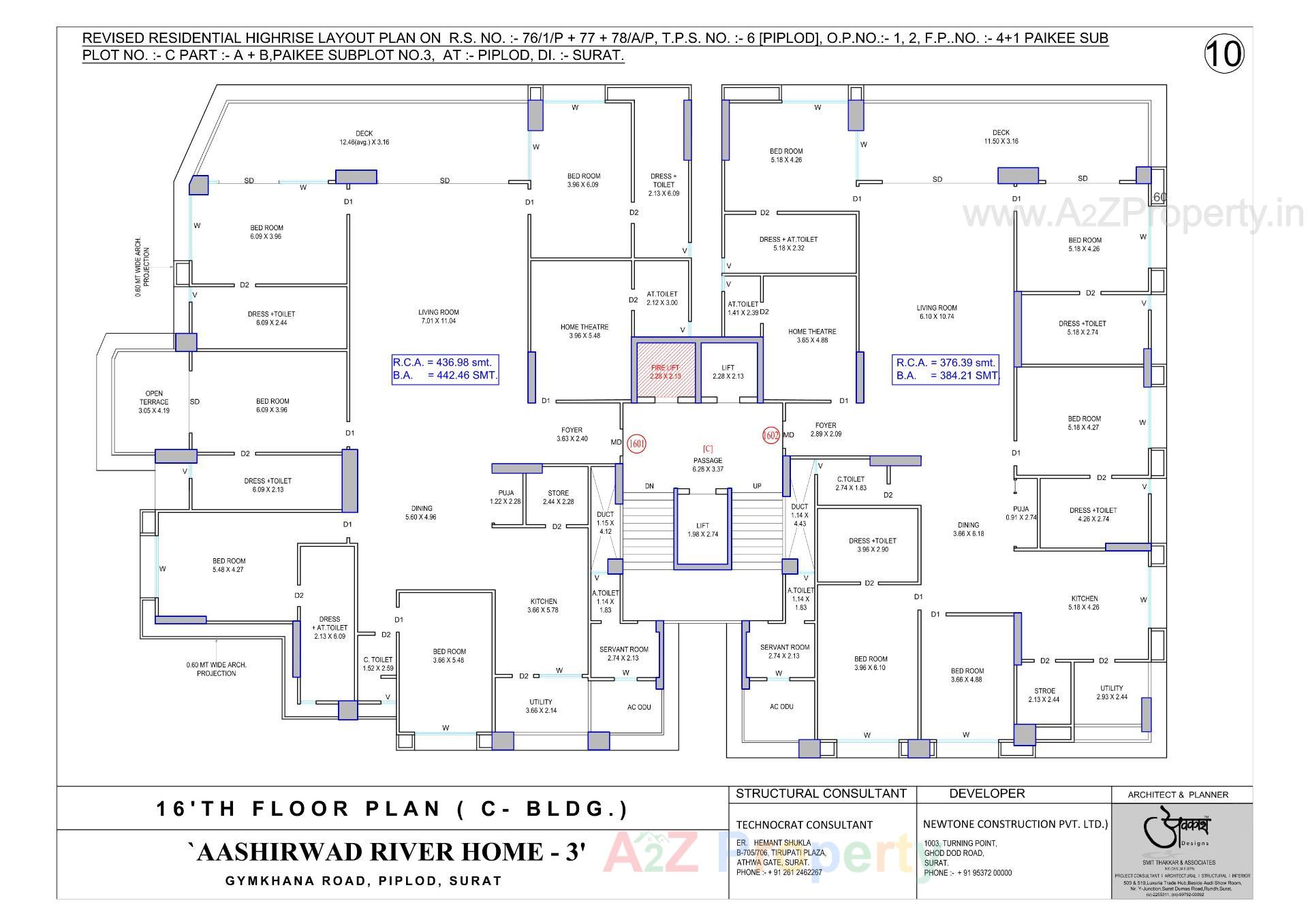 Layout of real estate project Aashirwad River Home located at Surat, Surat, Gujarat