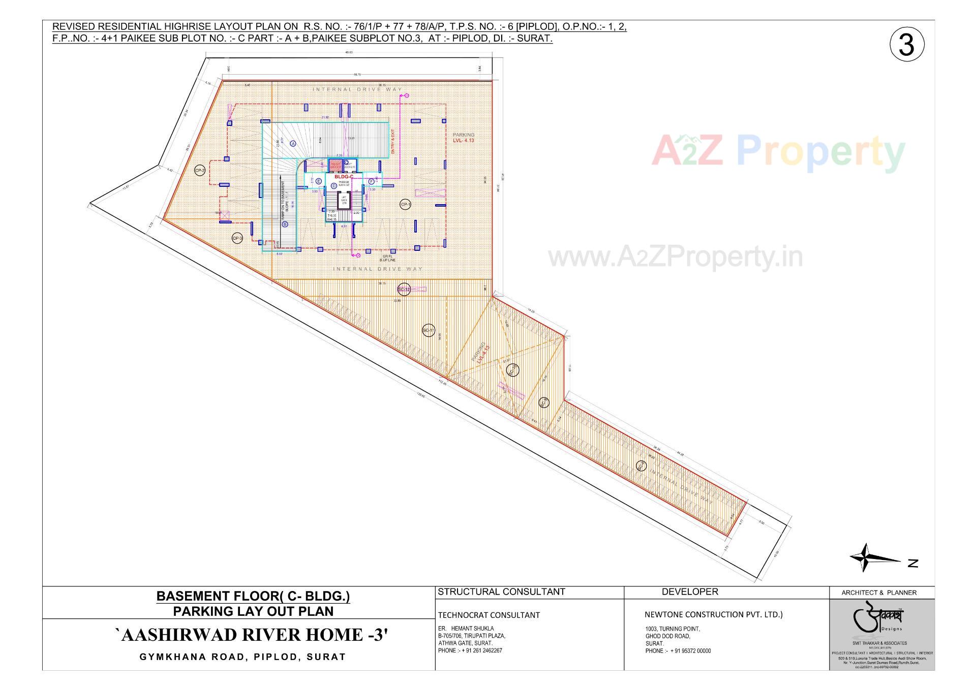 Layout of real estate project Aashirwad River Home located at Surat, Surat, Gujarat