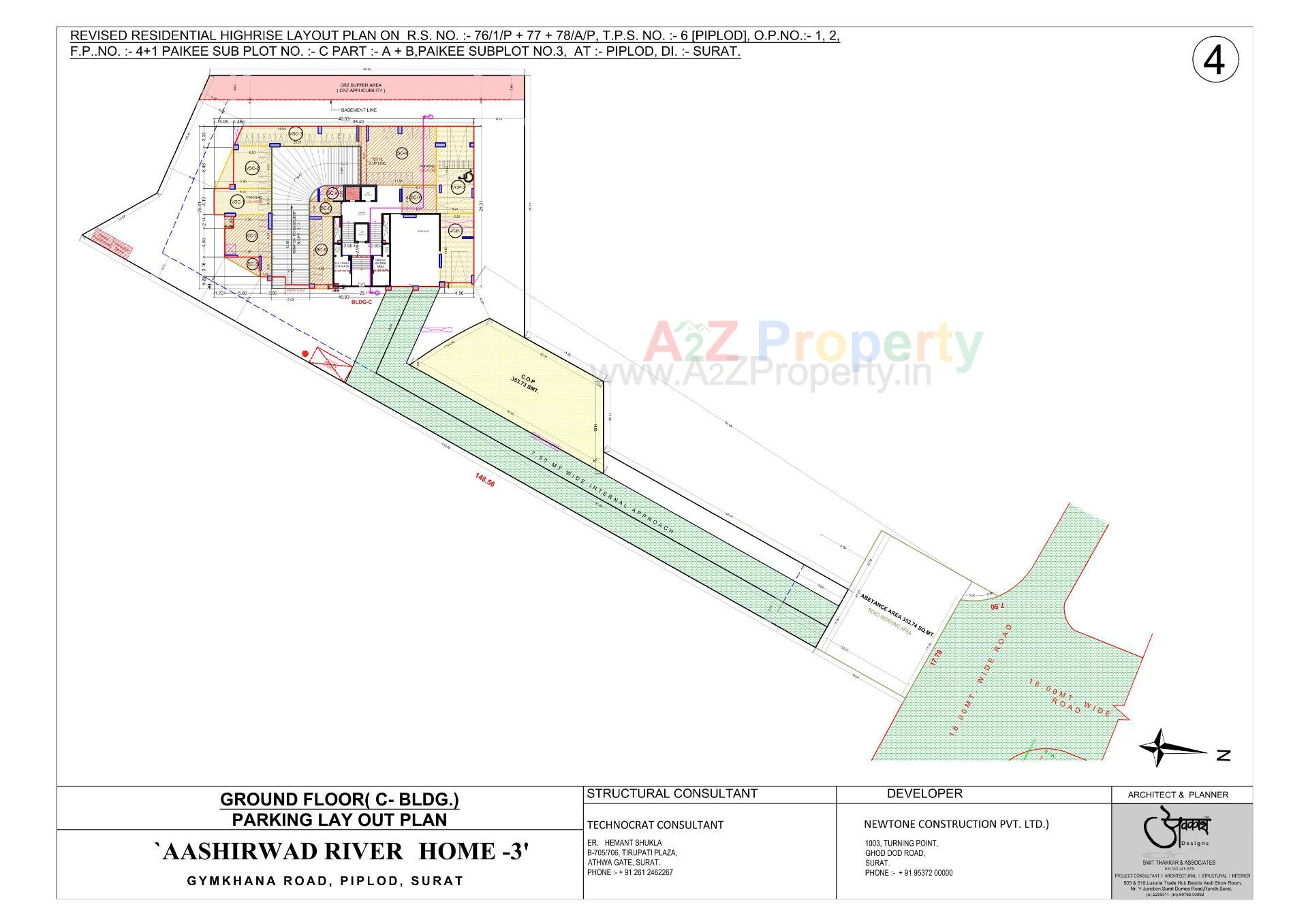 Layout of real estate project Aashirwad River Home located at Surat, Surat, Gujarat