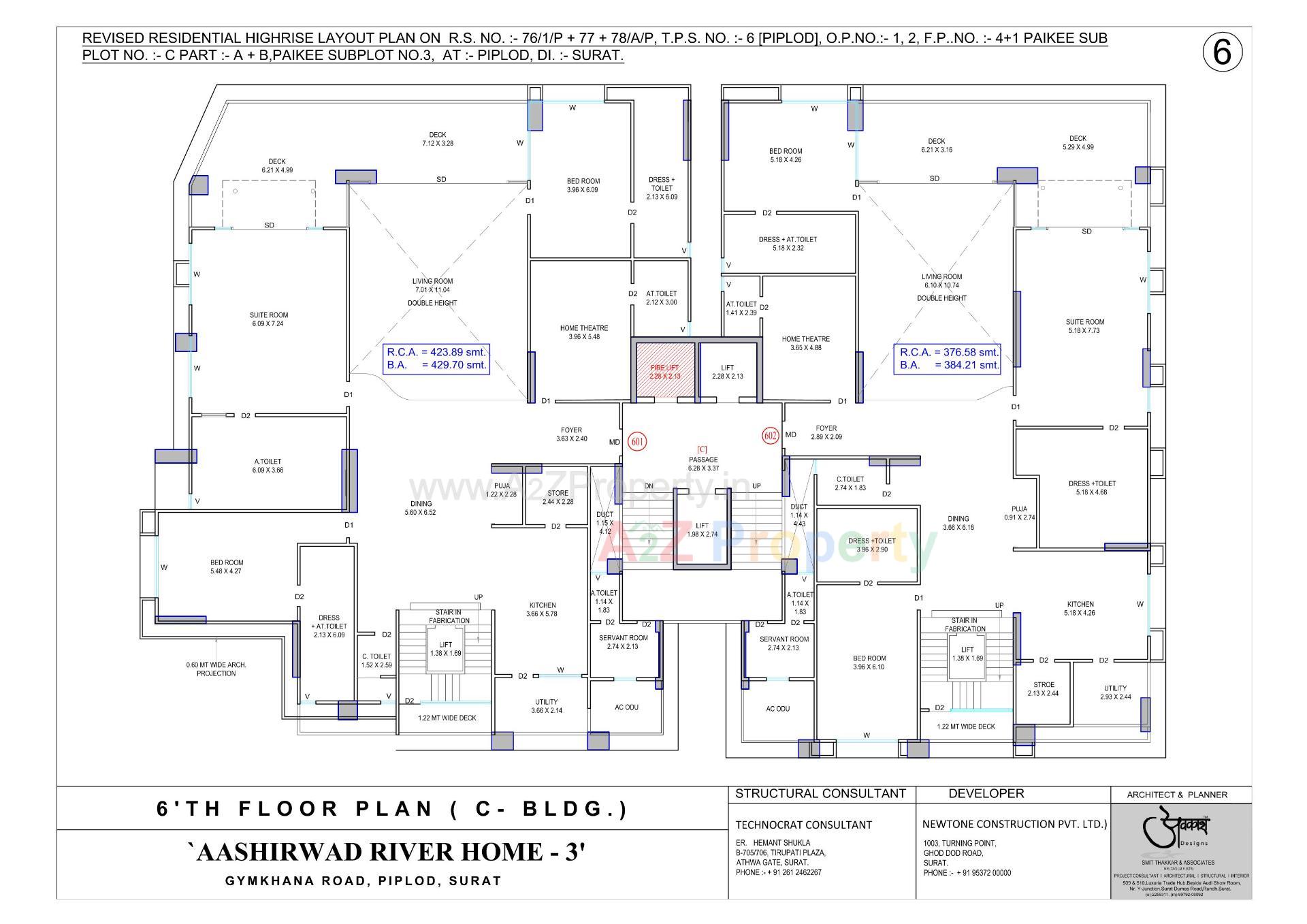 Layout of real estate project Aashirwad River Home located at Surat, Surat, Gujarat
